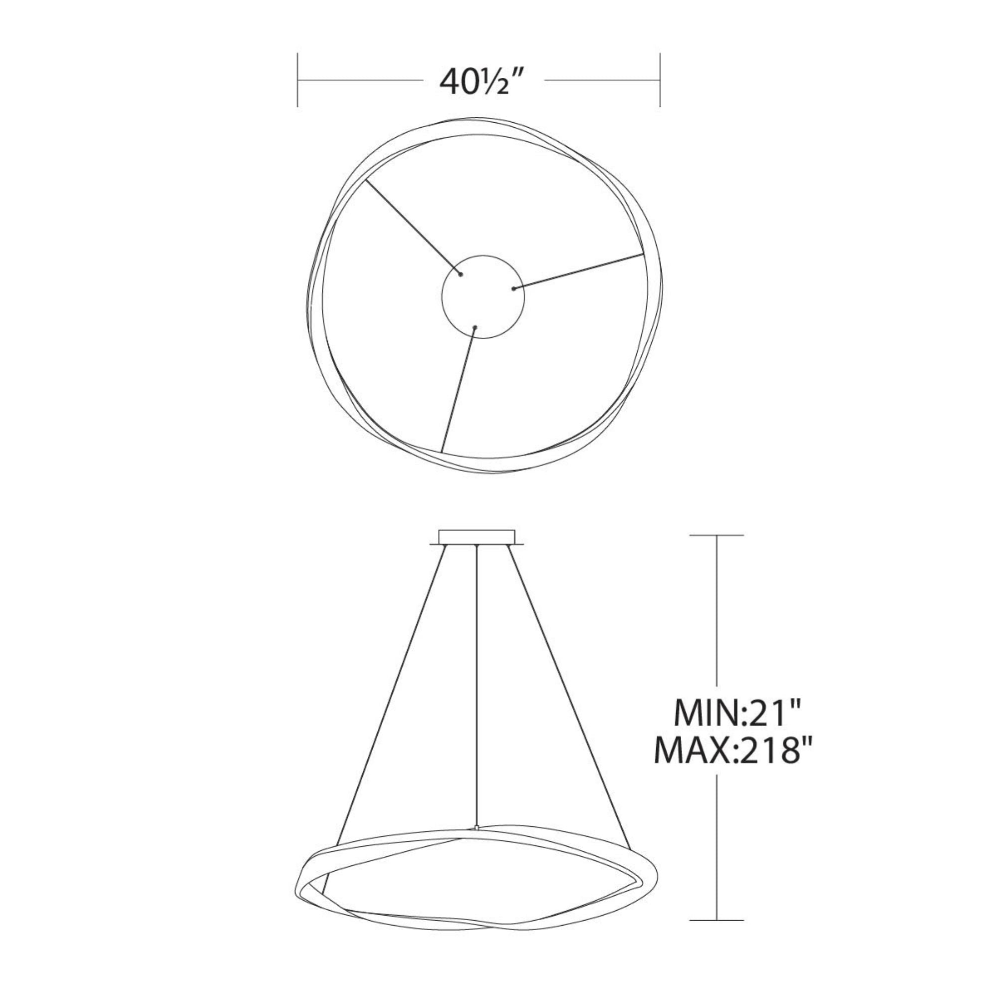 Eternal 42" LED Pendant, Black Finish