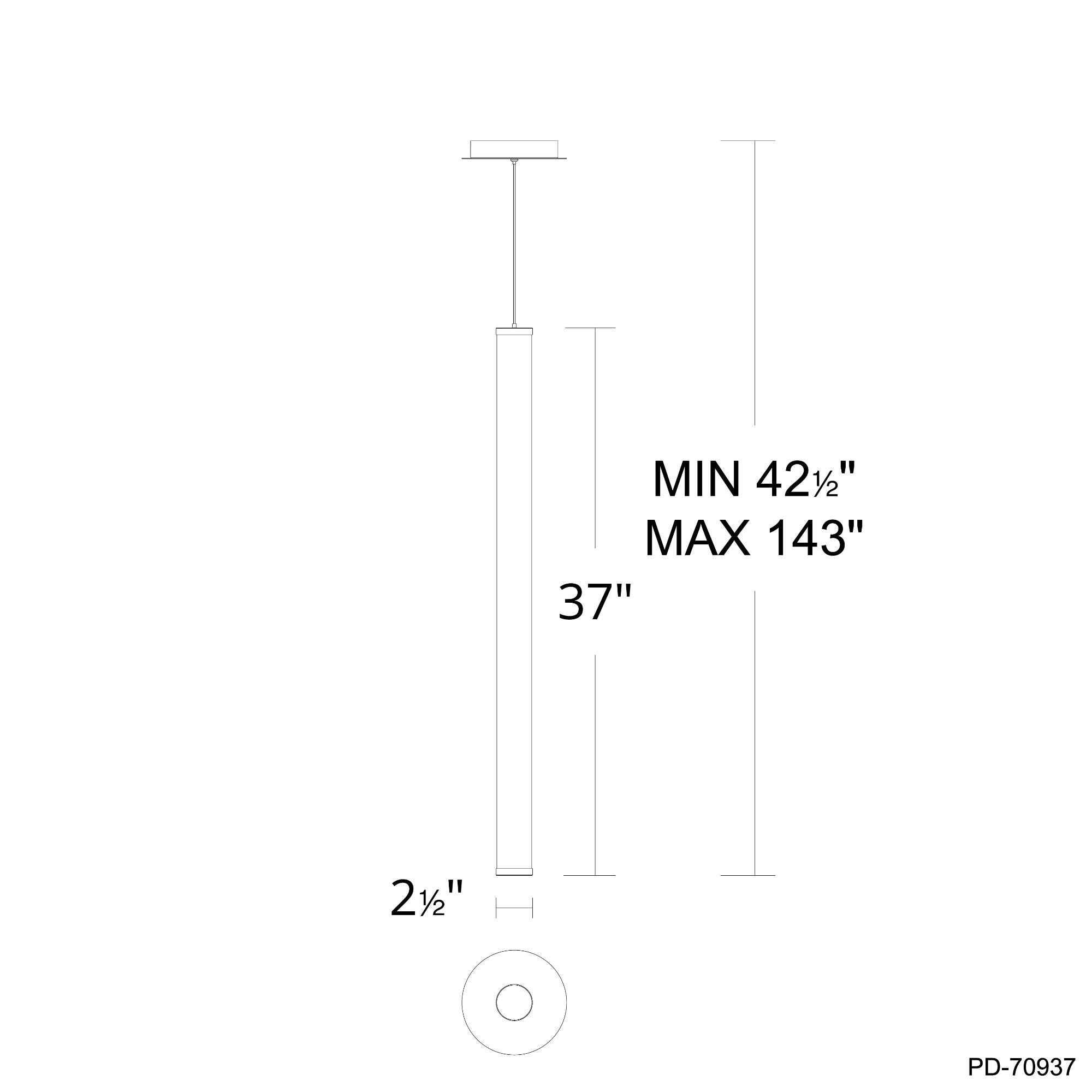 Flare 37 in. LED Pendant Light Black Finish
