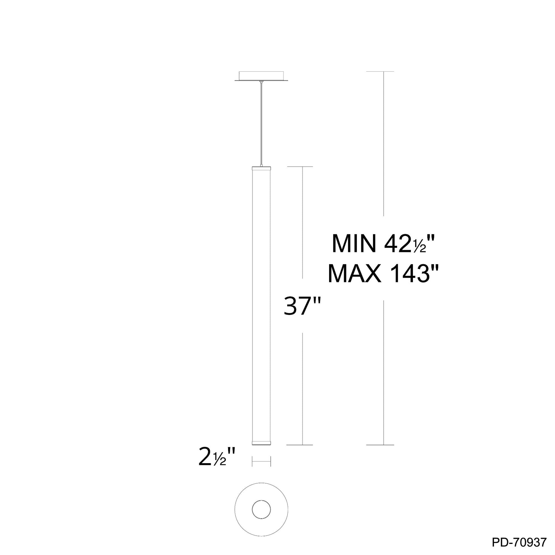 Flare 37" LED Pendant, Brushed Nickel Finish - Bees Lighting