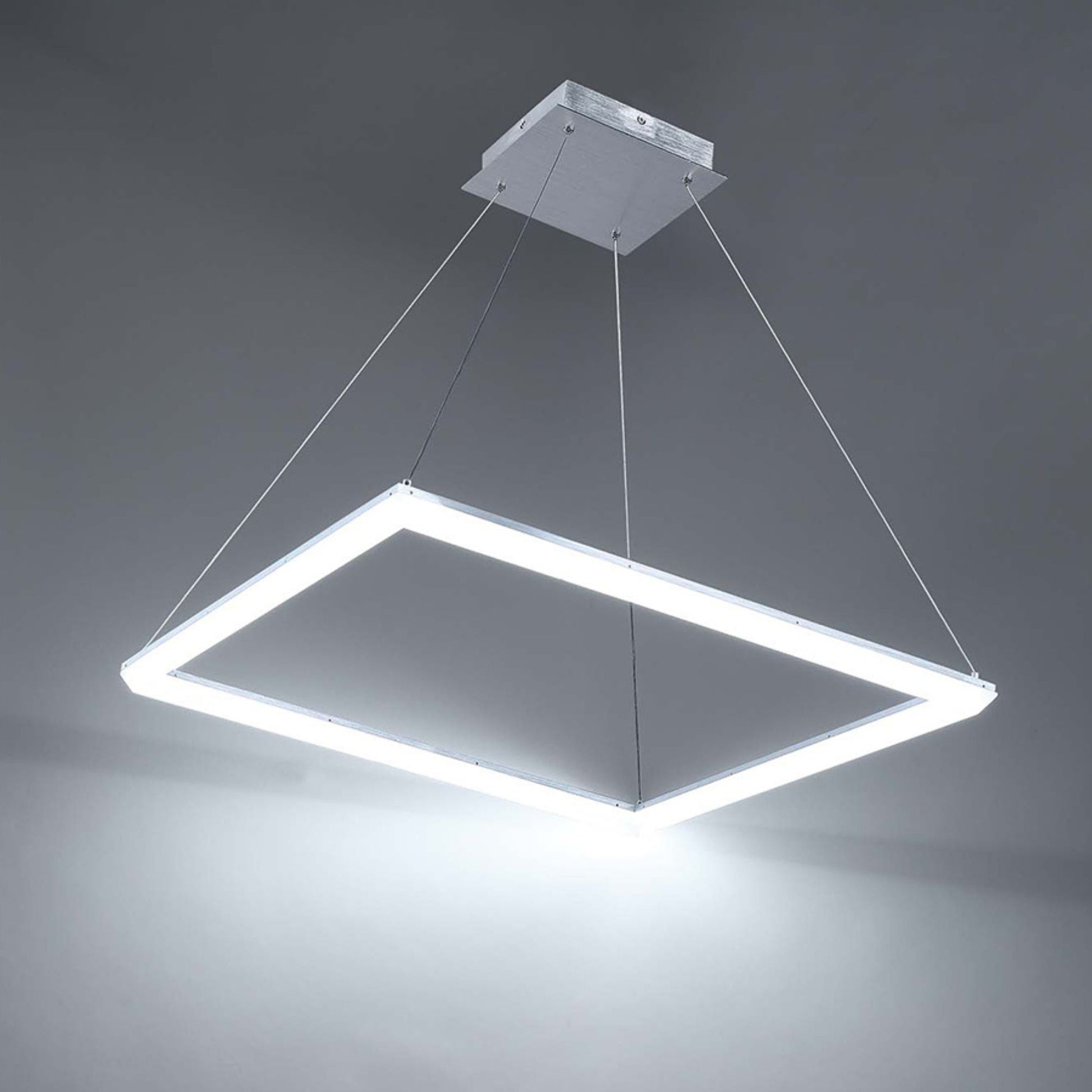 Frame 28" LED Pendant, Brushed Aluminum Finish - Bees Lighting
