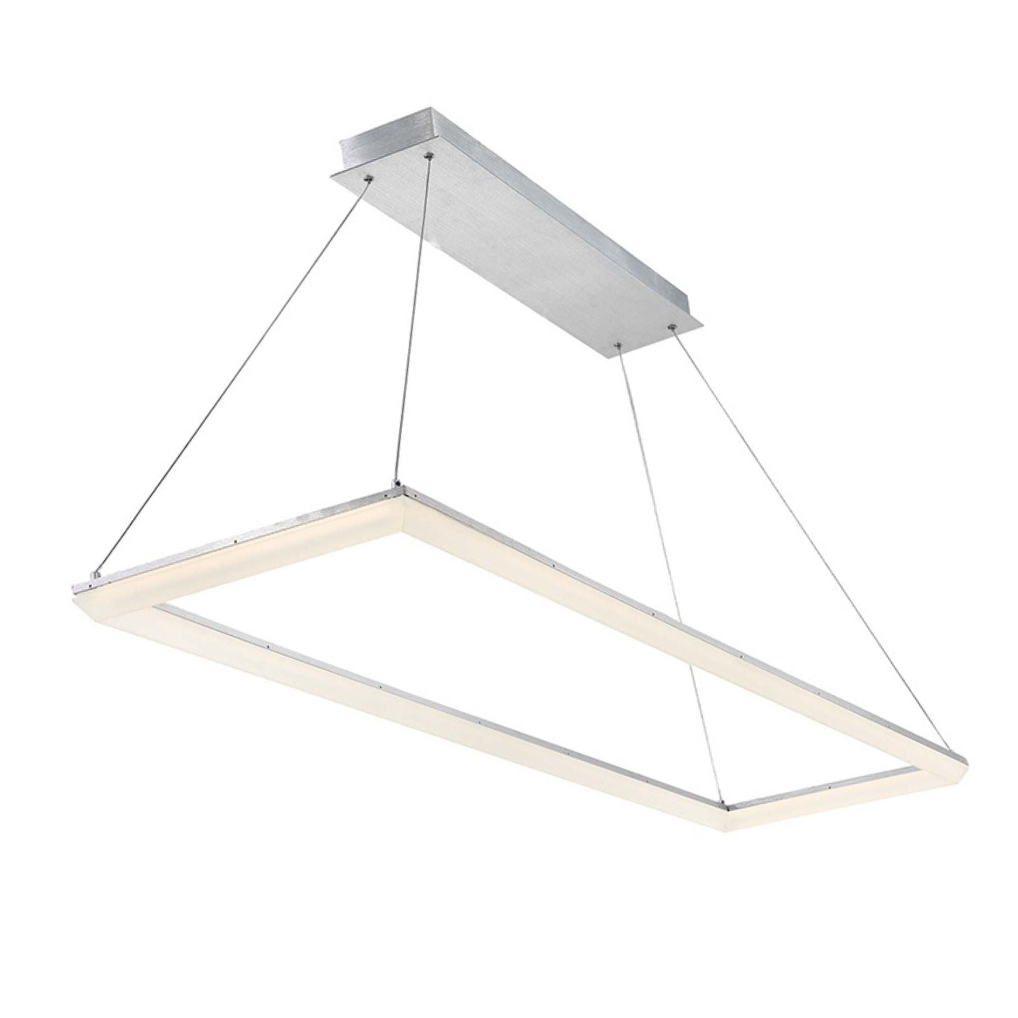 Frame 58 in. LED Pendant Light Aluminum Finish