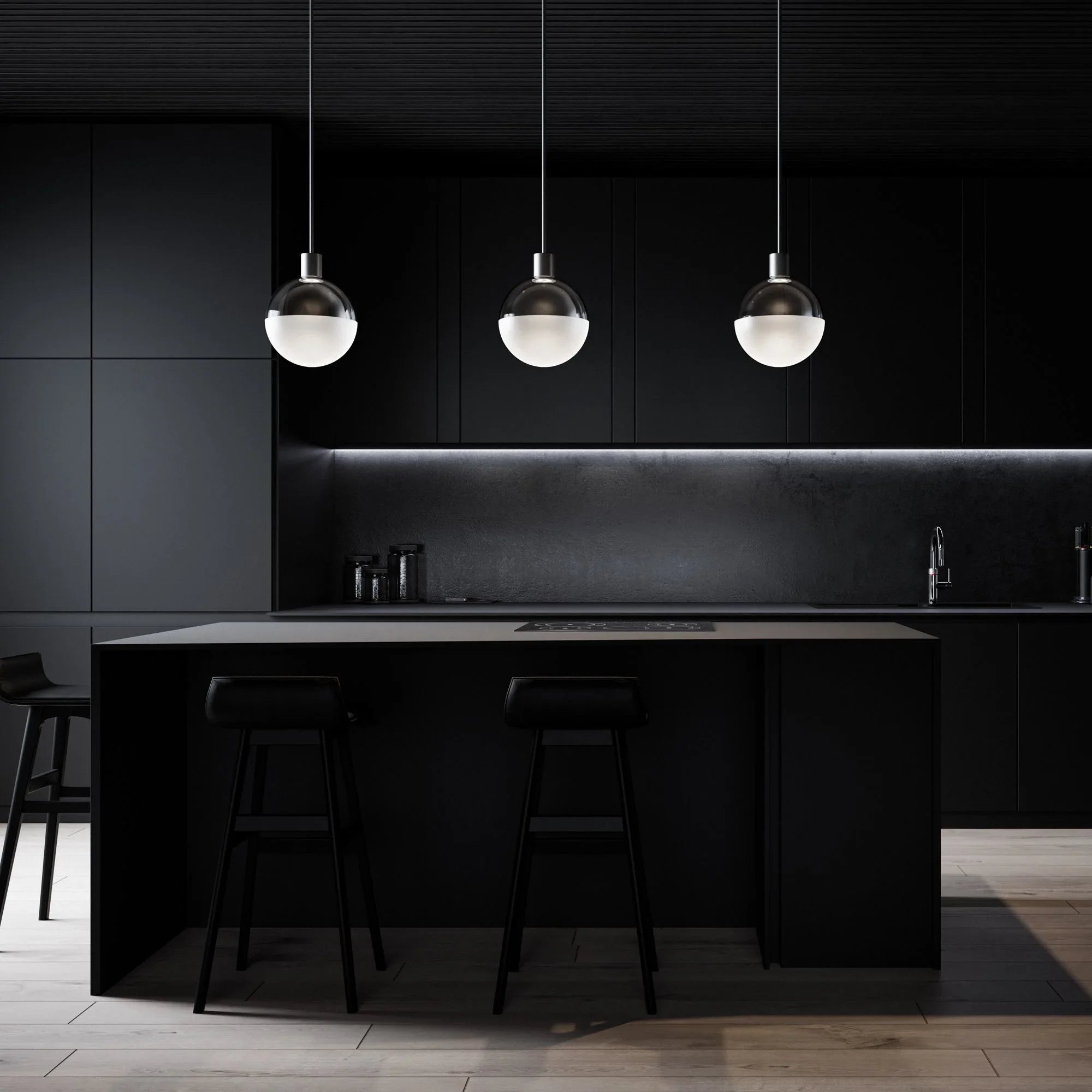 Gaze 15" LED Mini Pendant, 4CCT, Black Finish