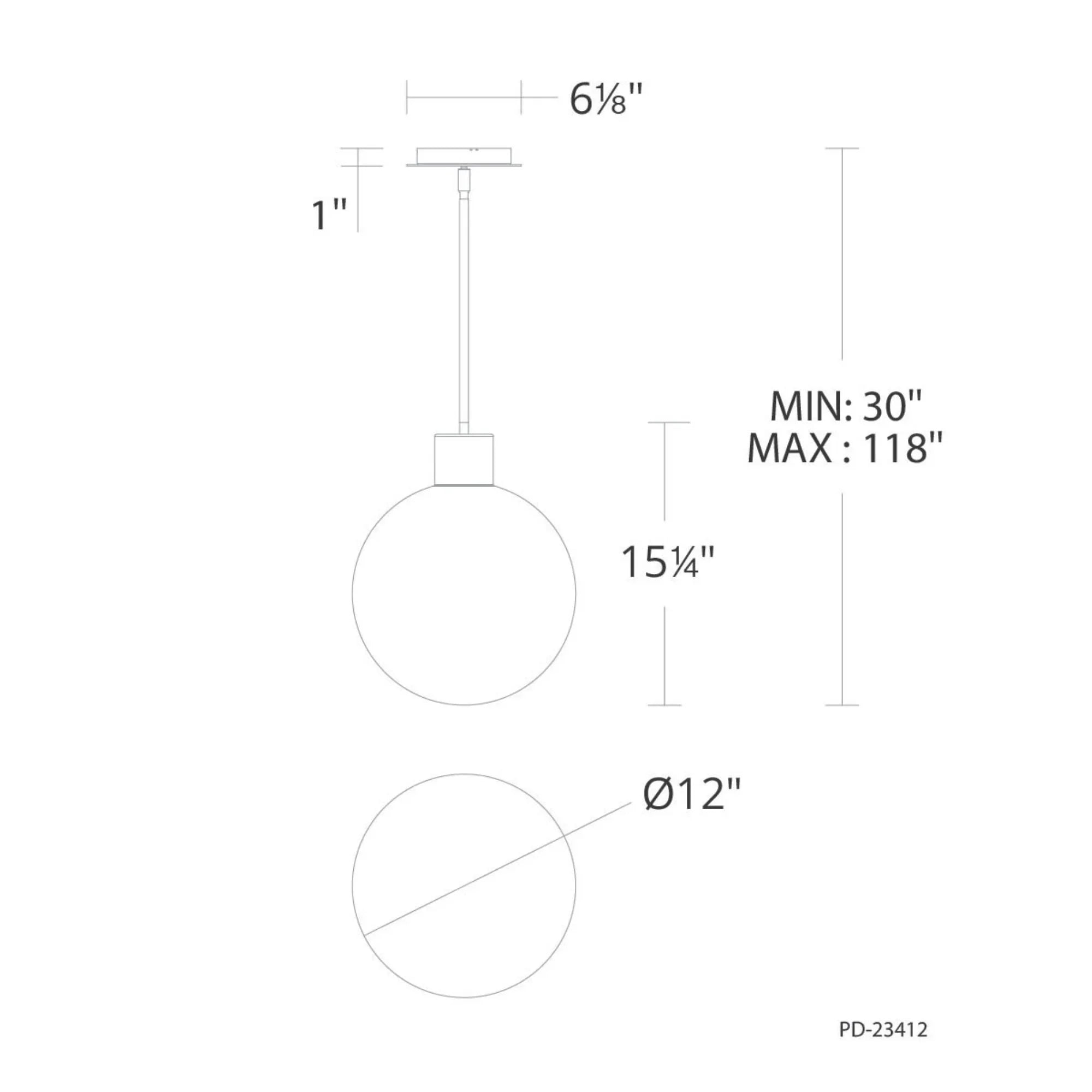 Gaze 15" LED Mini Pendant, 4CCT, Black Finish