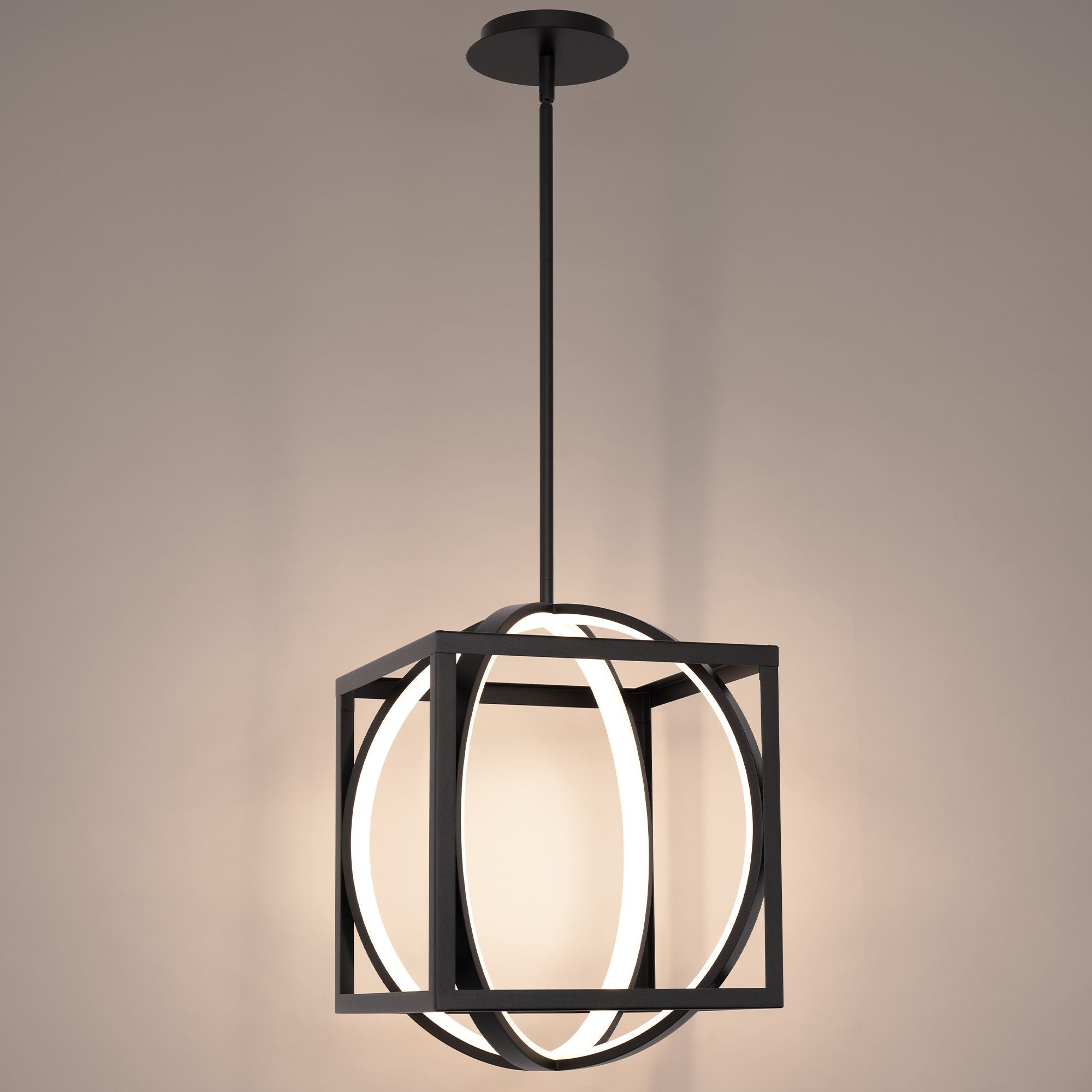 Geometrix 13 in. LED Pendant Light Black finish