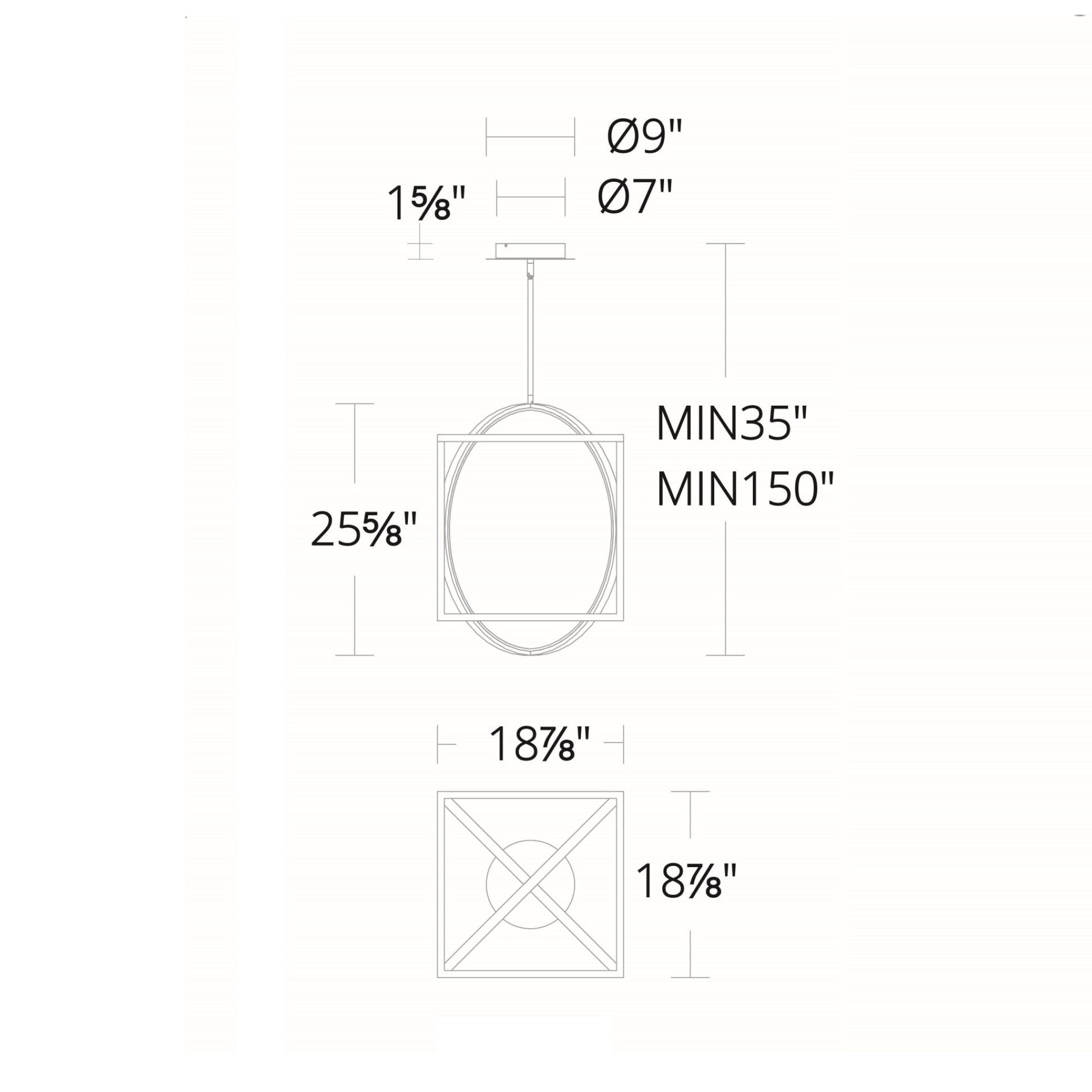Geometrix 26" LED Pendant, Black Finish - Bees Lighting