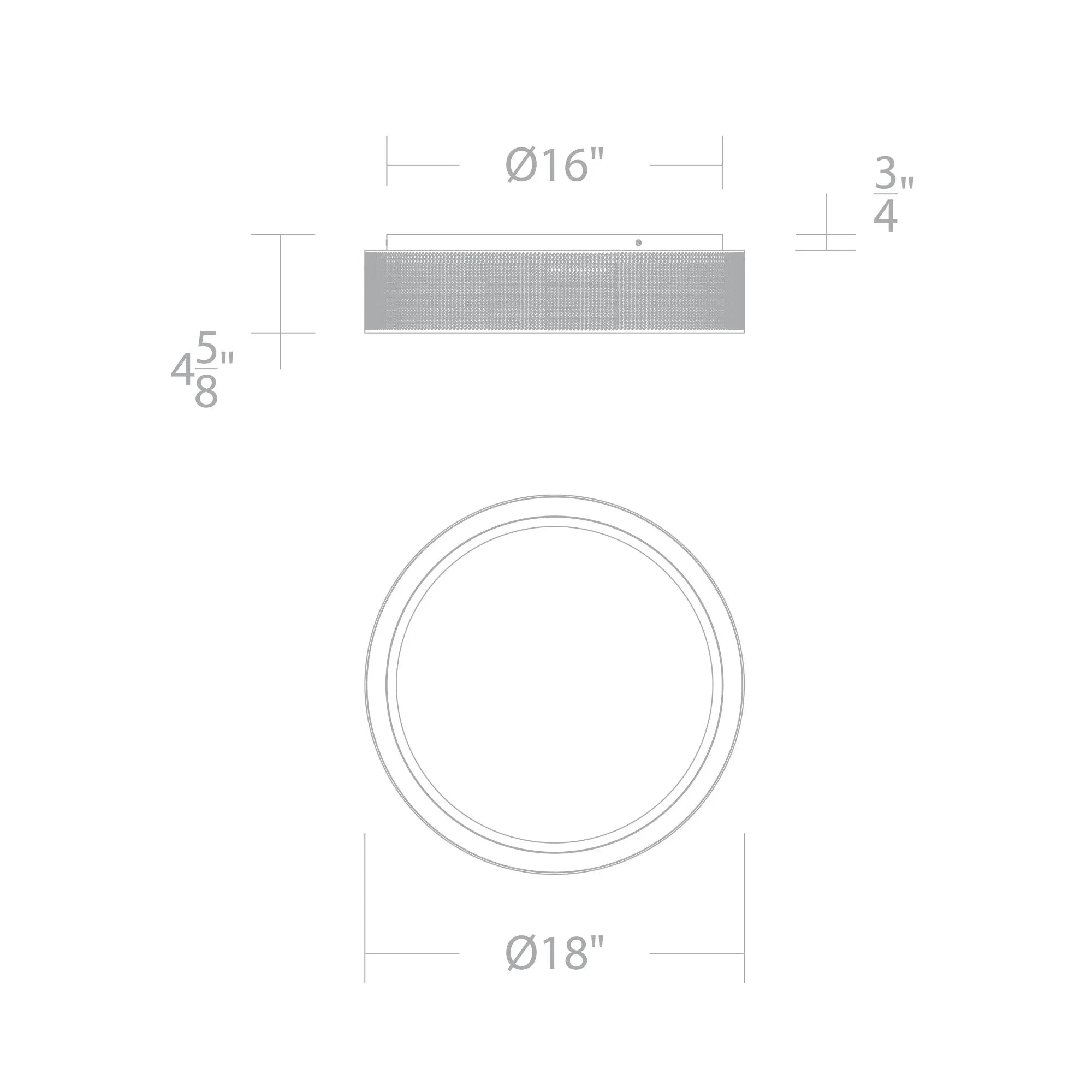 Grille 18" LED Flush Mount, 4CCT, Aged Brass Finish