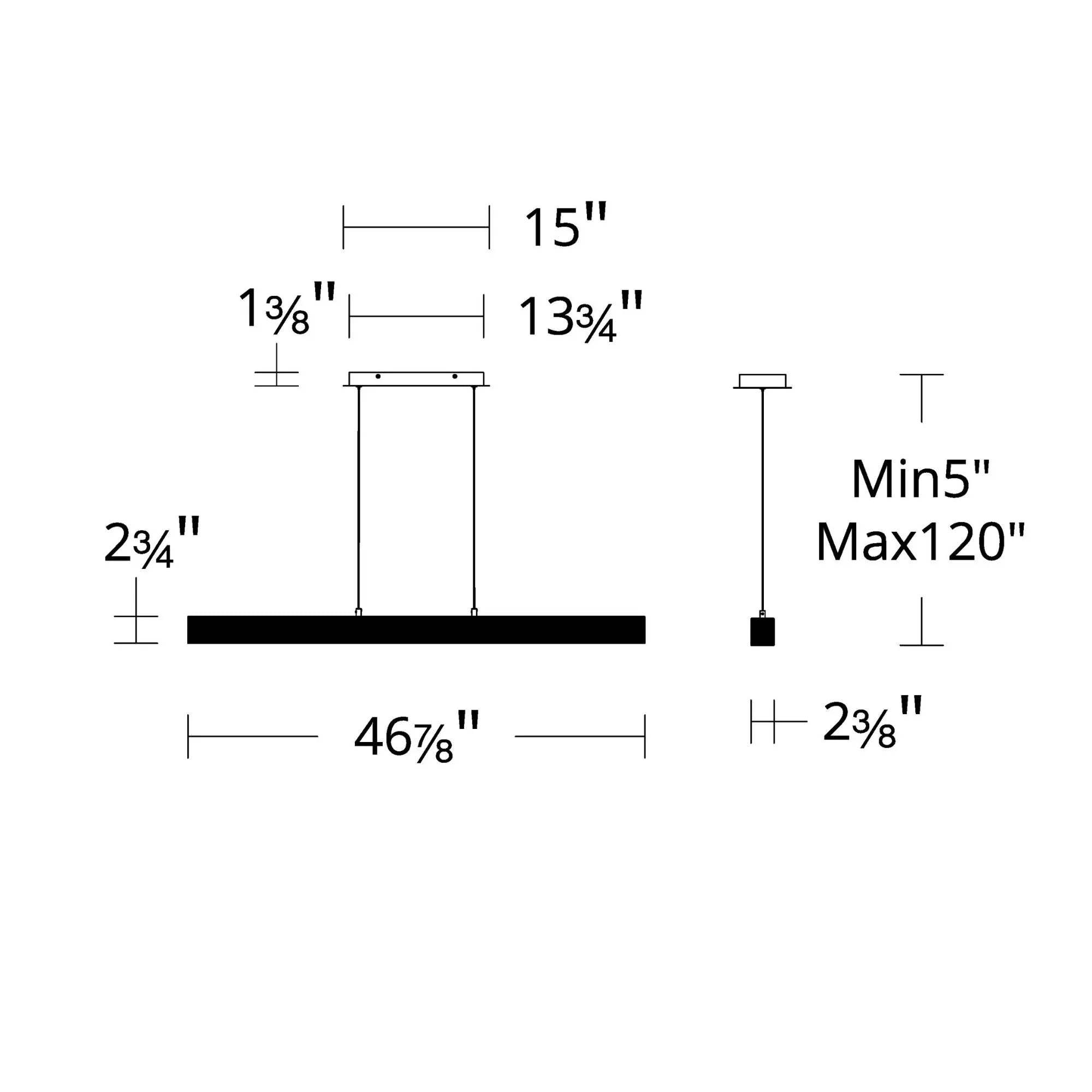 Grille 47" LED Pendant, 4CCT, Black Finish