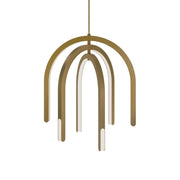 Helmet 34" LED Pendant, 4CCT, Aged Brass Finish