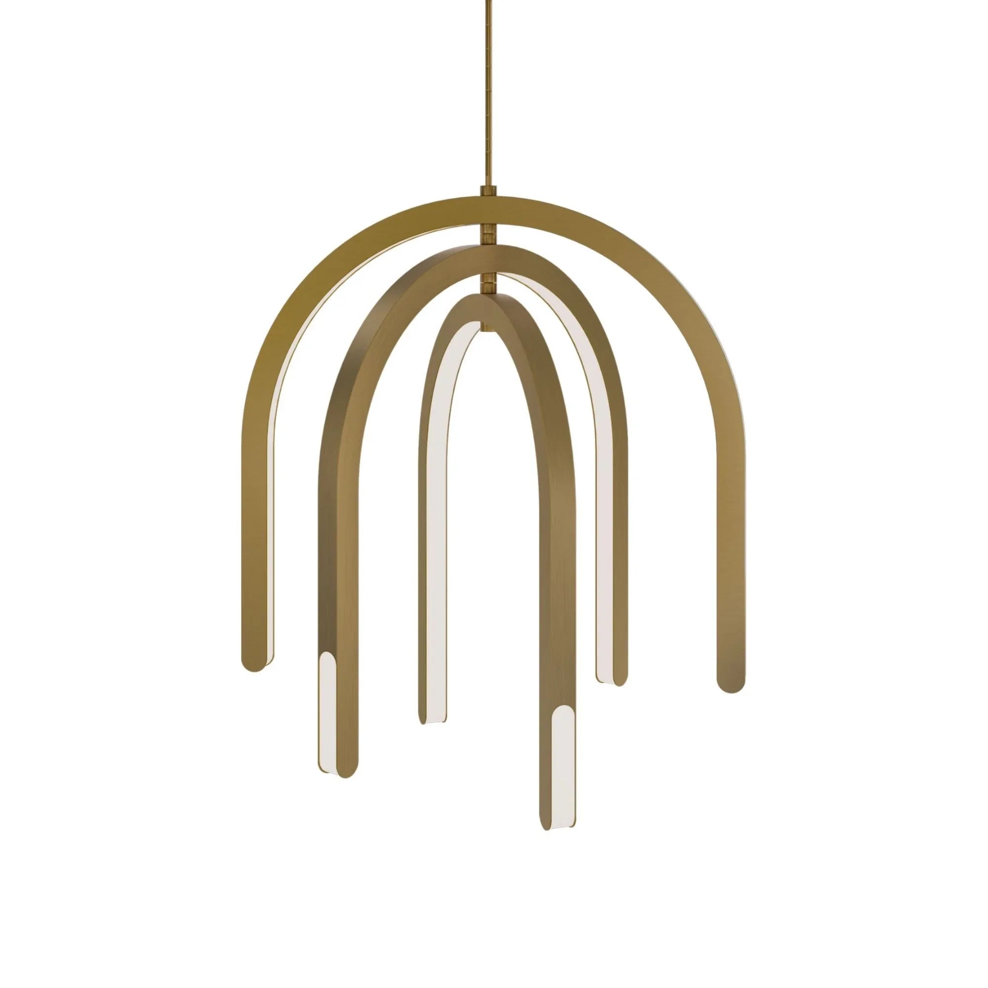 Helmet 34" LED Pendant, 4CCT, Aged Brass Finish