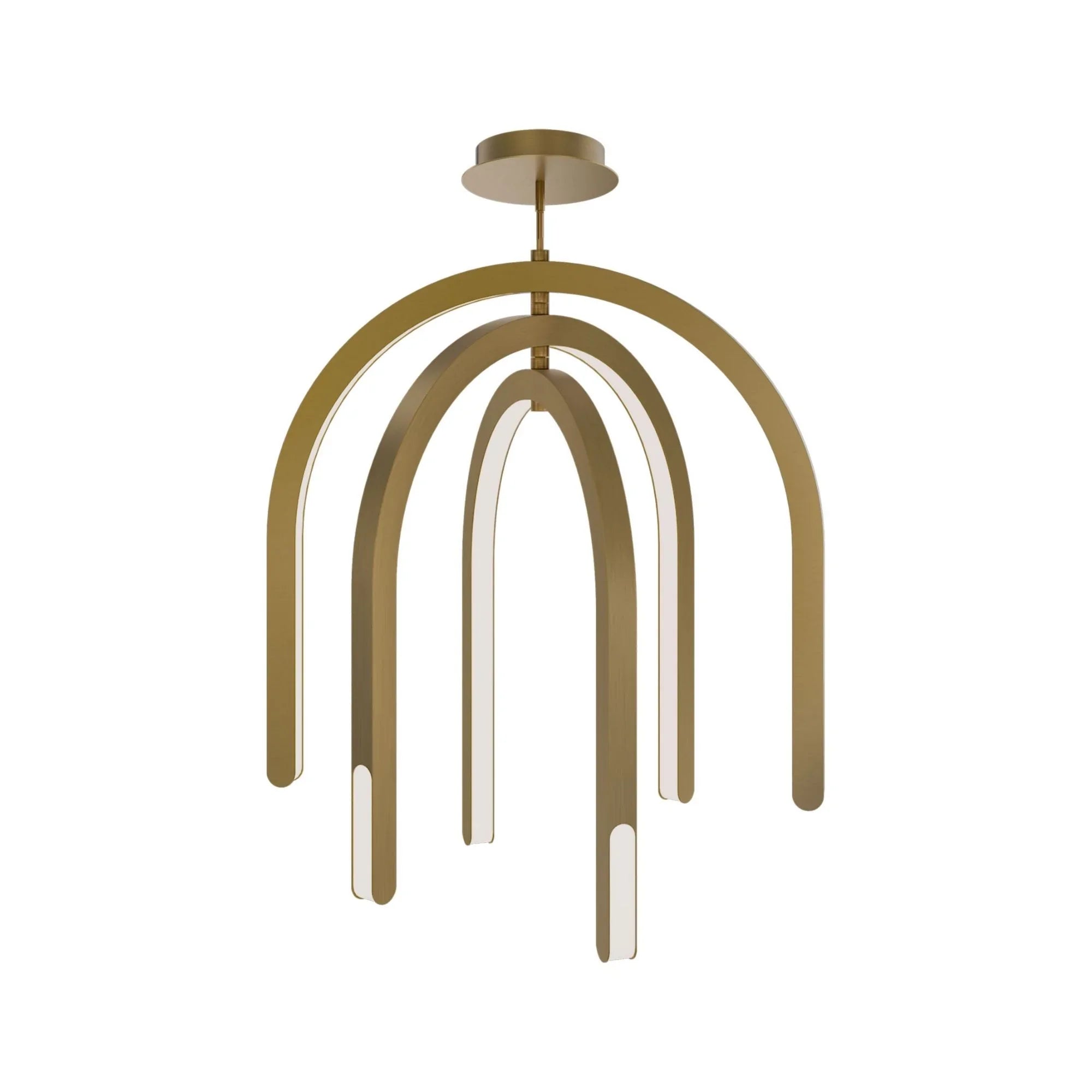 Helmet 34" LED Pendant, 4CCT, Aged Brass Finish
