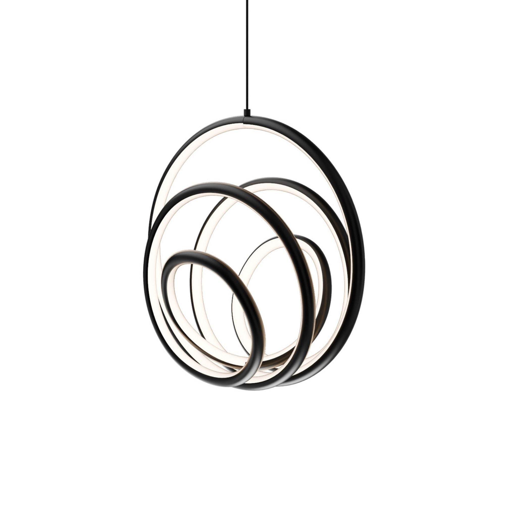 Hoopla 13" LED Pendant, 4CCT, Black Finish