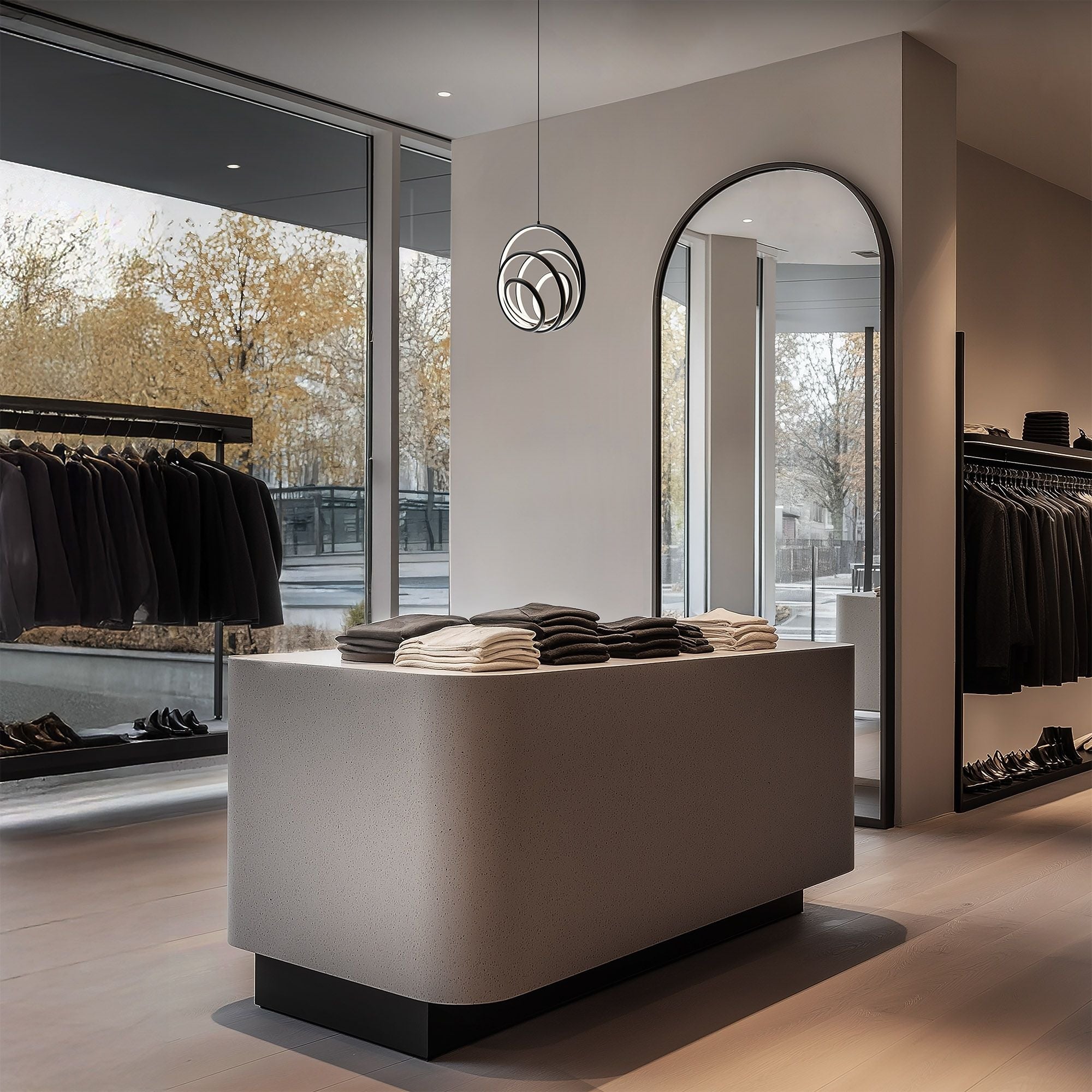 Hoopla 13" LED Pendant, 4CCT, Black Finish