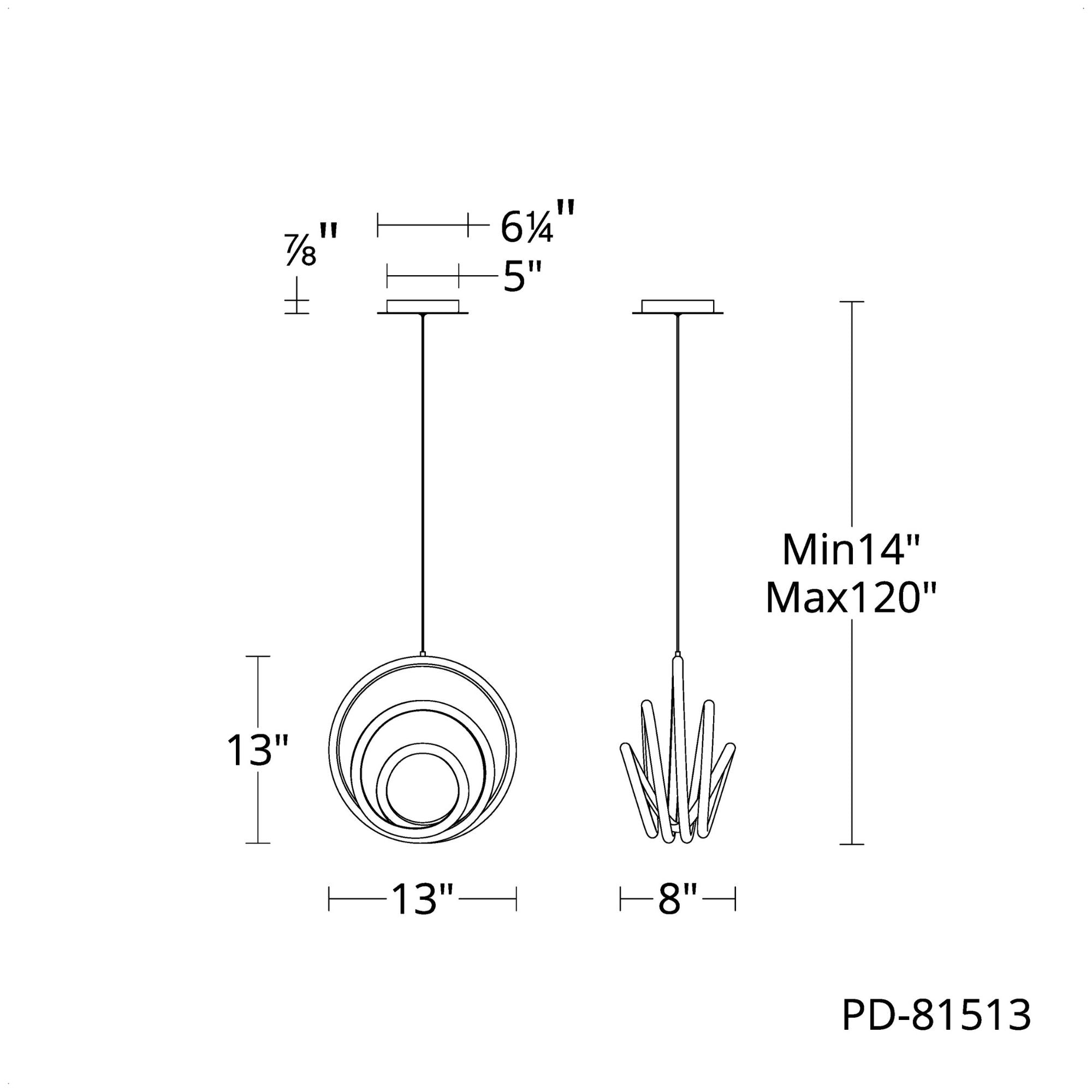 Hoopla 13" LED Pendant, 4CCT, Black Finish