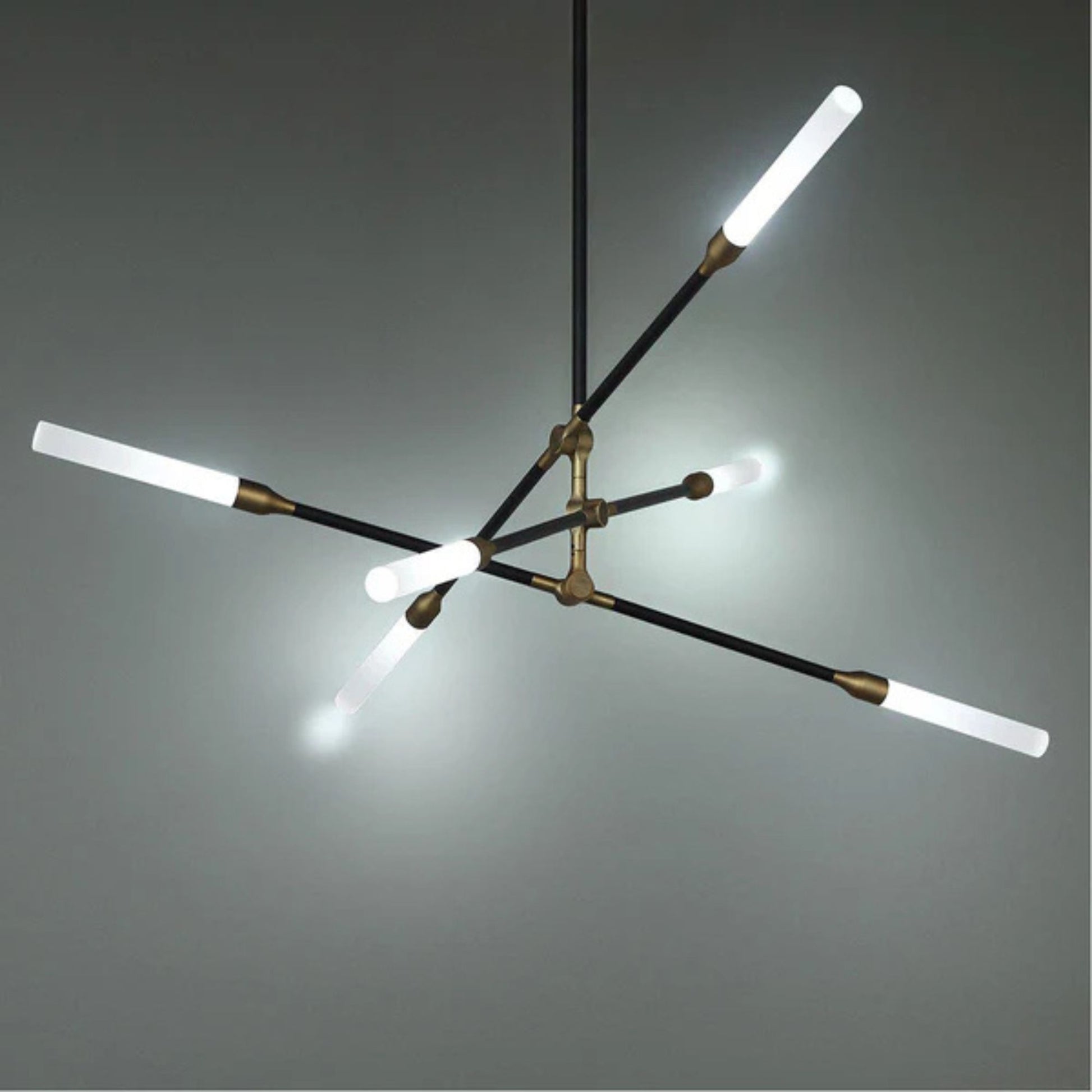 Houdini 55" LED Pendant, Black/Aged Brass Finish - Bees Lighting
