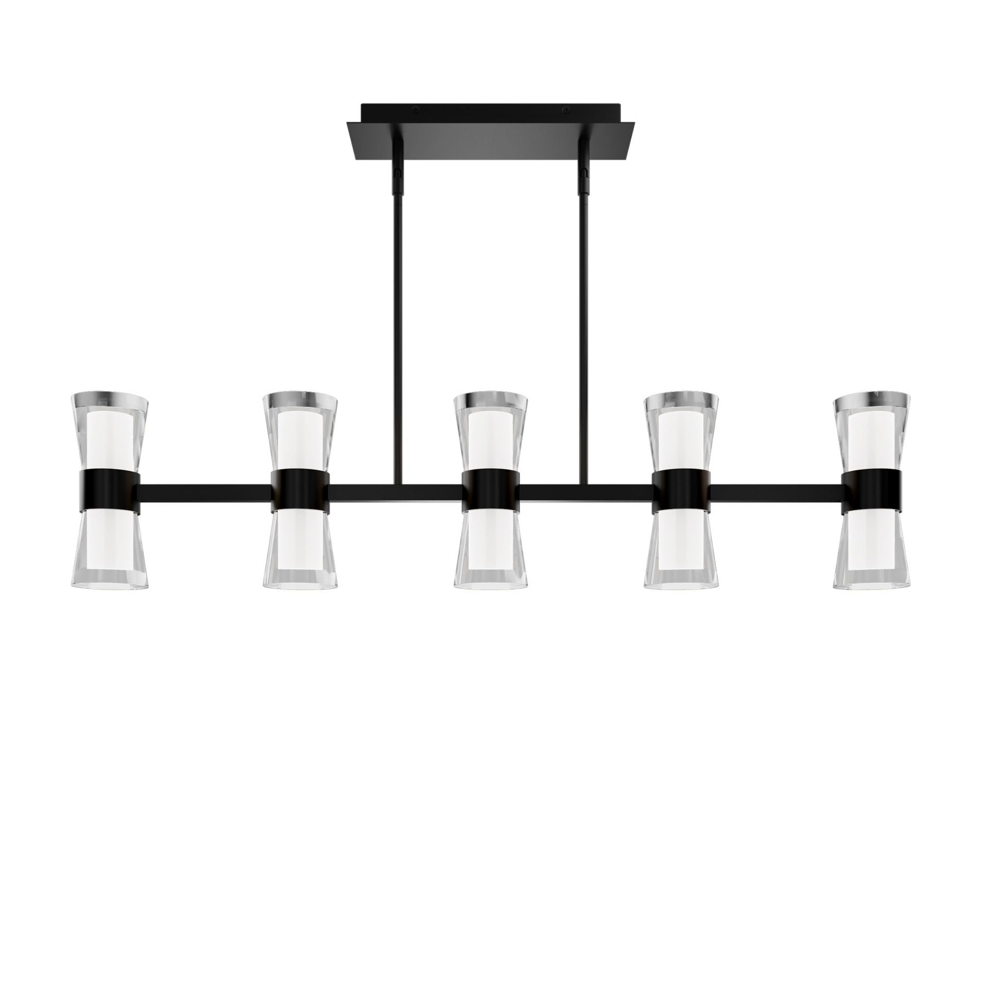 Hourglass 36" LED Pendant, 4CCT, Black Finish