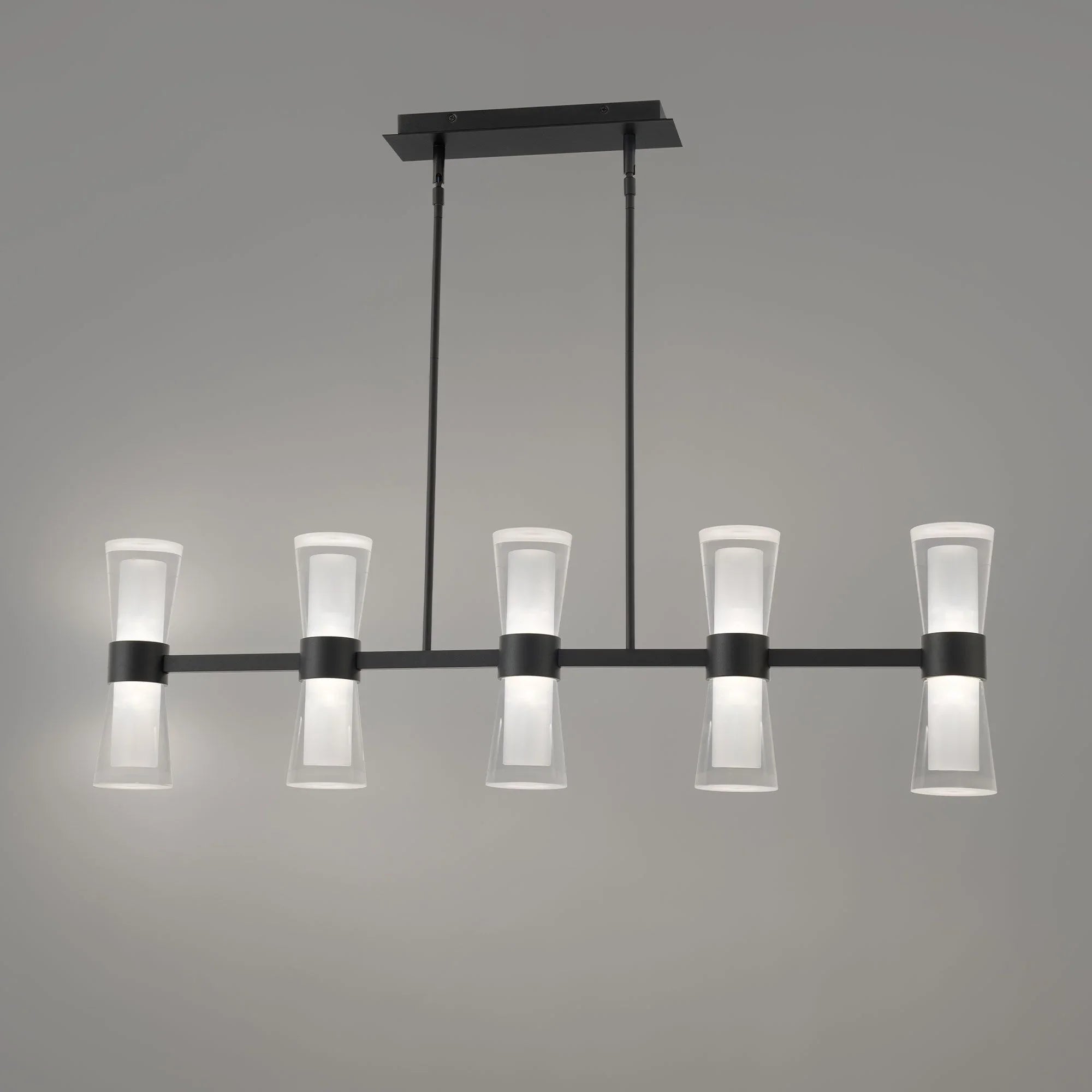 Hourglass 36" LED Pendant, 4CCT, Black Finish