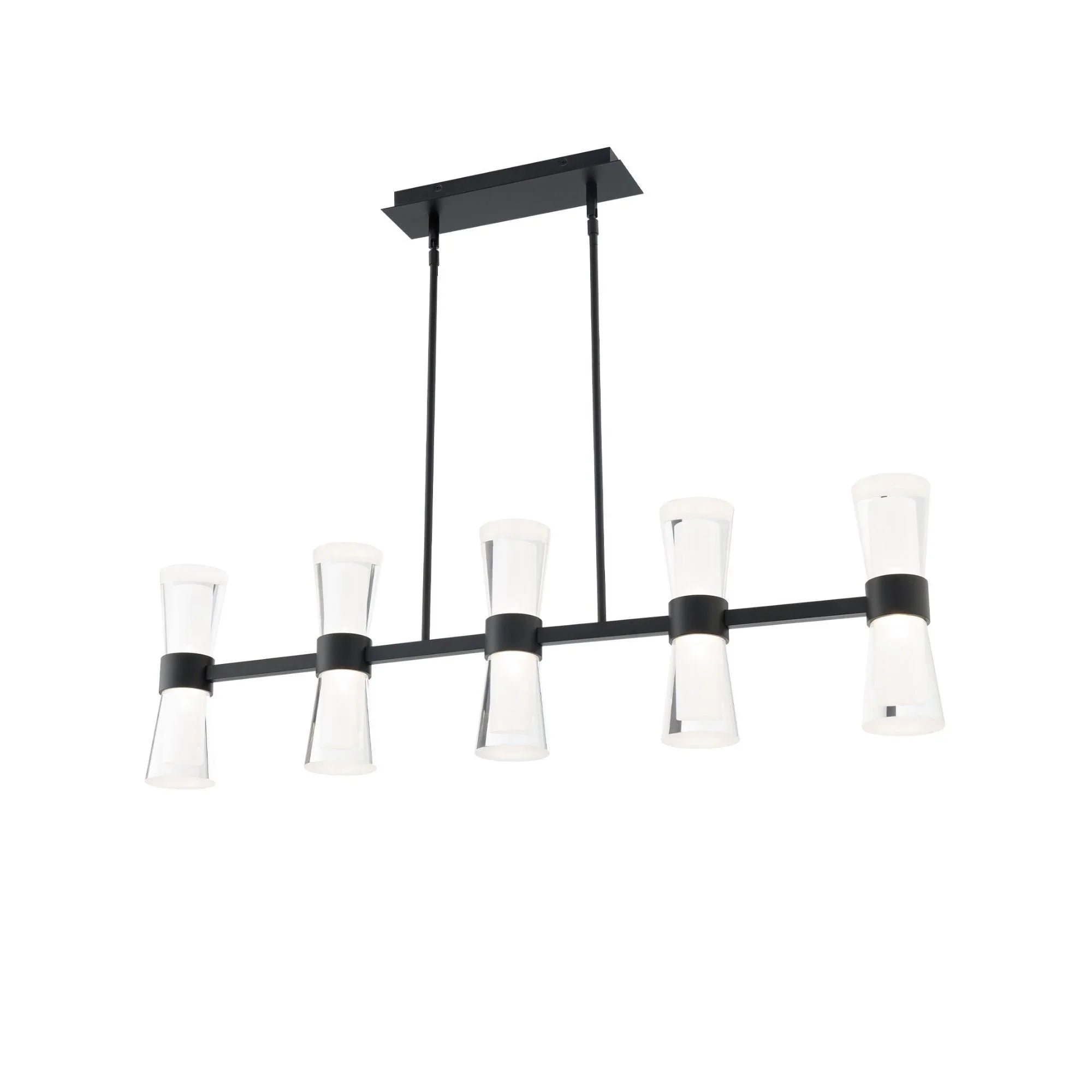 Hourglass 36" LED Pendant, 4CCT, Black Finish