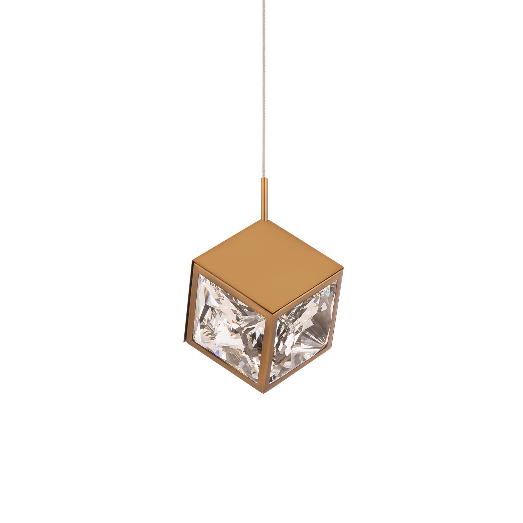 Ice Cube 6 in. LED Pendant Light Brass finish