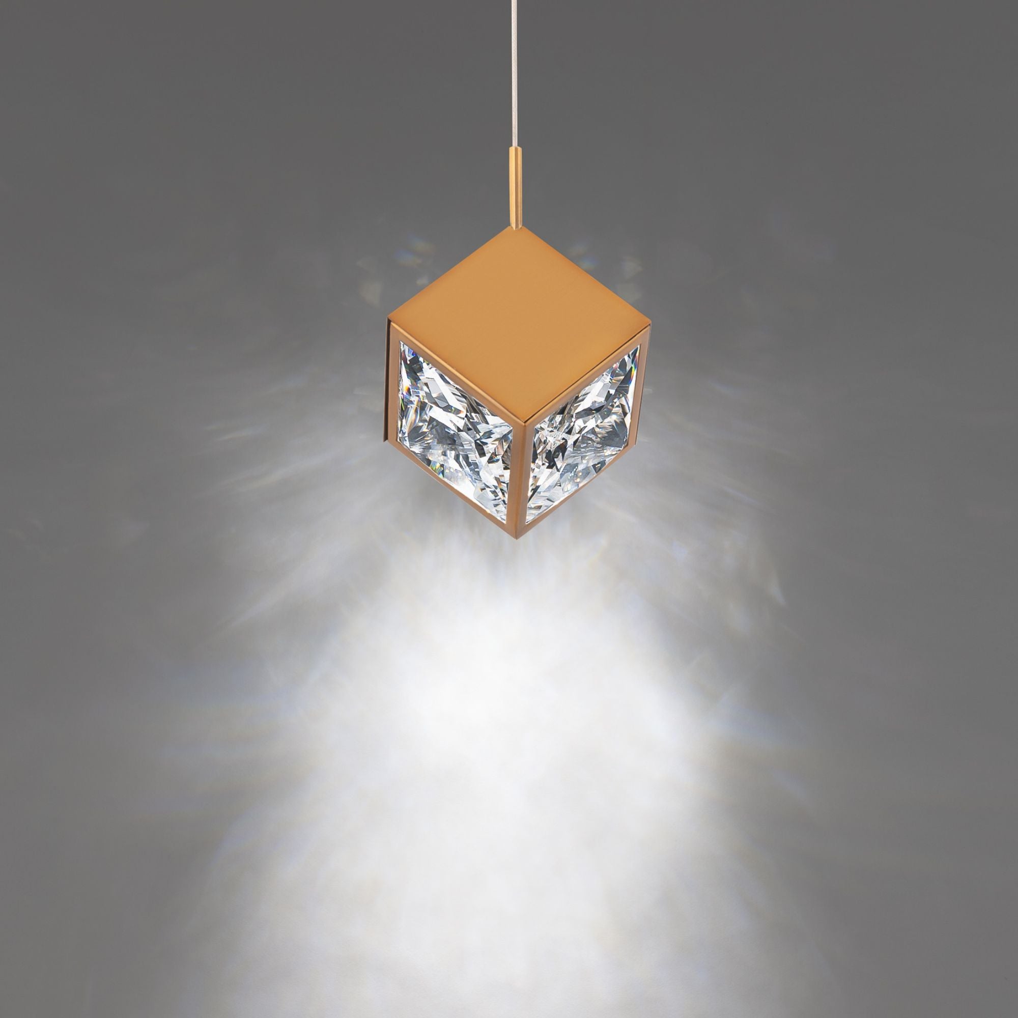 Ice Cube 6 in. LED Pendant Light Brass finish