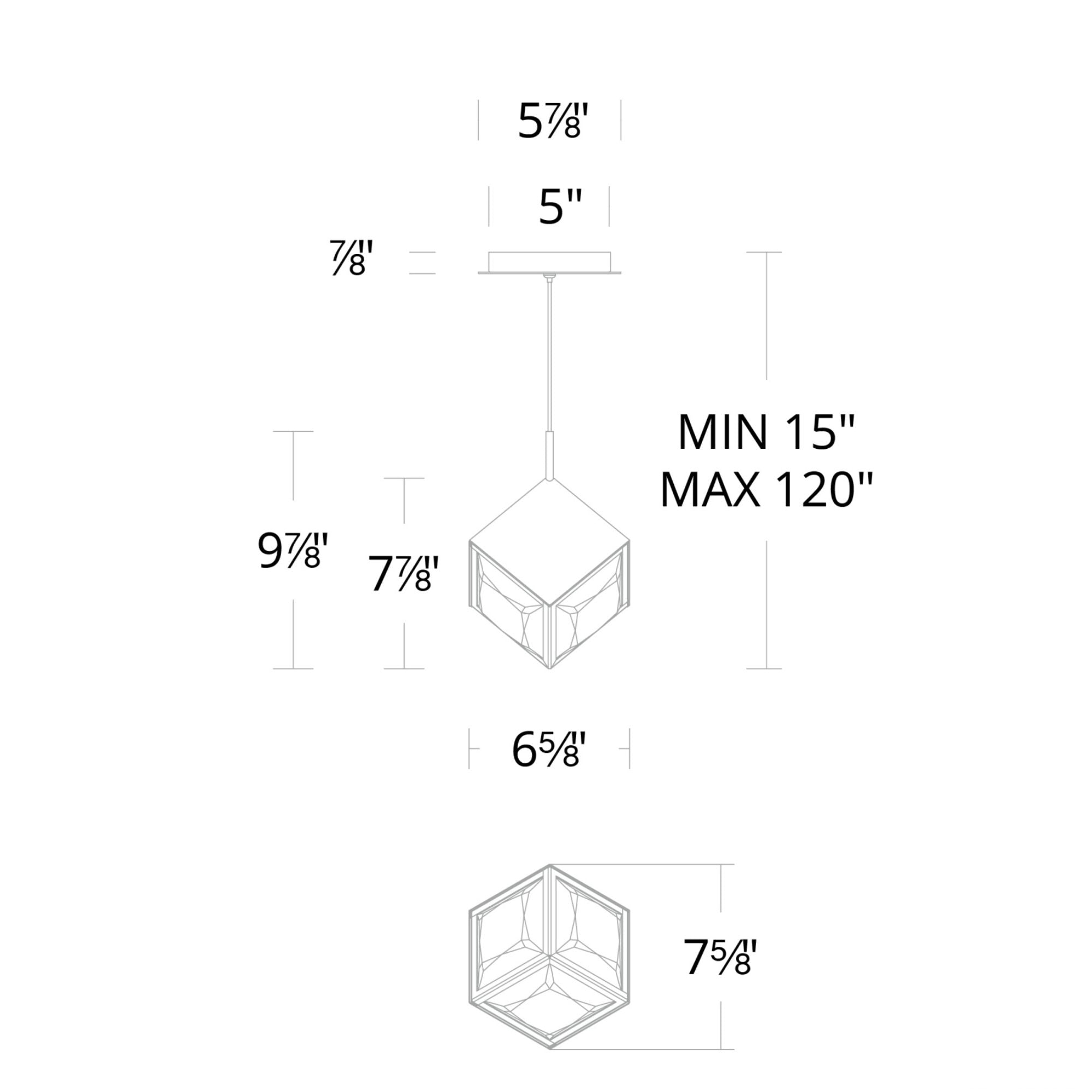 Ice Cube 8" LED Mini Pendant, 3500K, Aged Brass Finish - Bees Lighting