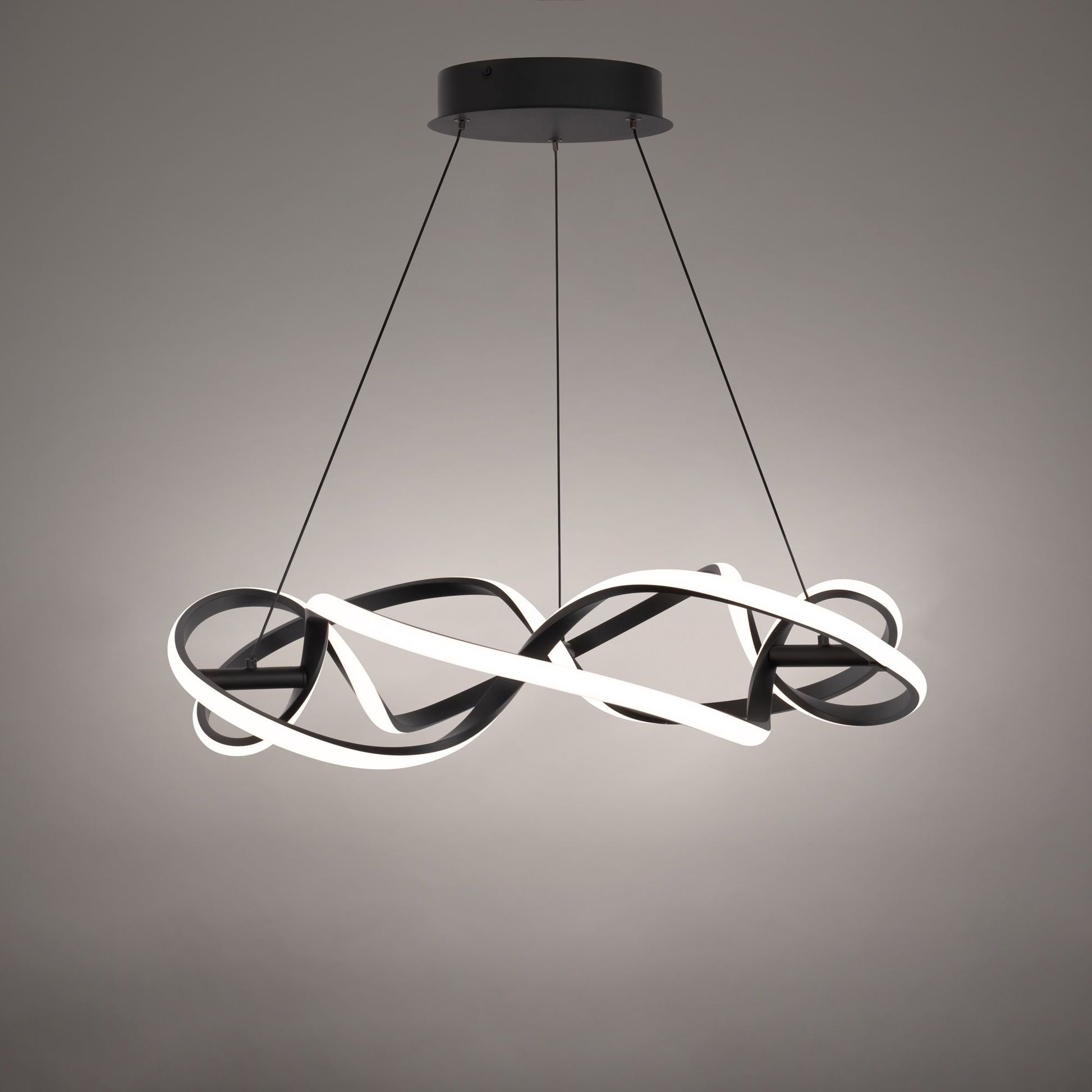 Interlace 28" LED Pendant, Black Finish - Bees Lighting