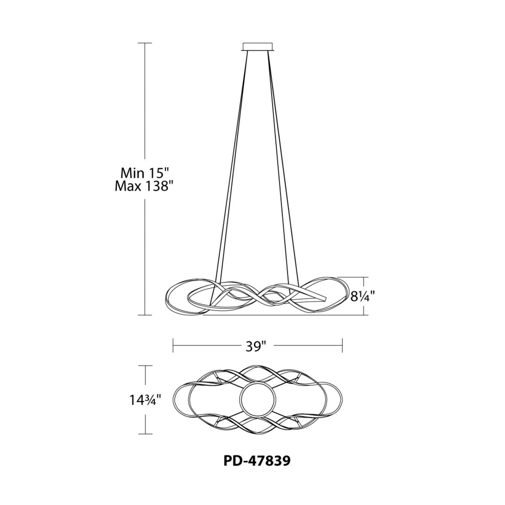 Interlace 39" LED Pendant, Chrome Finish - Bees Lighting
