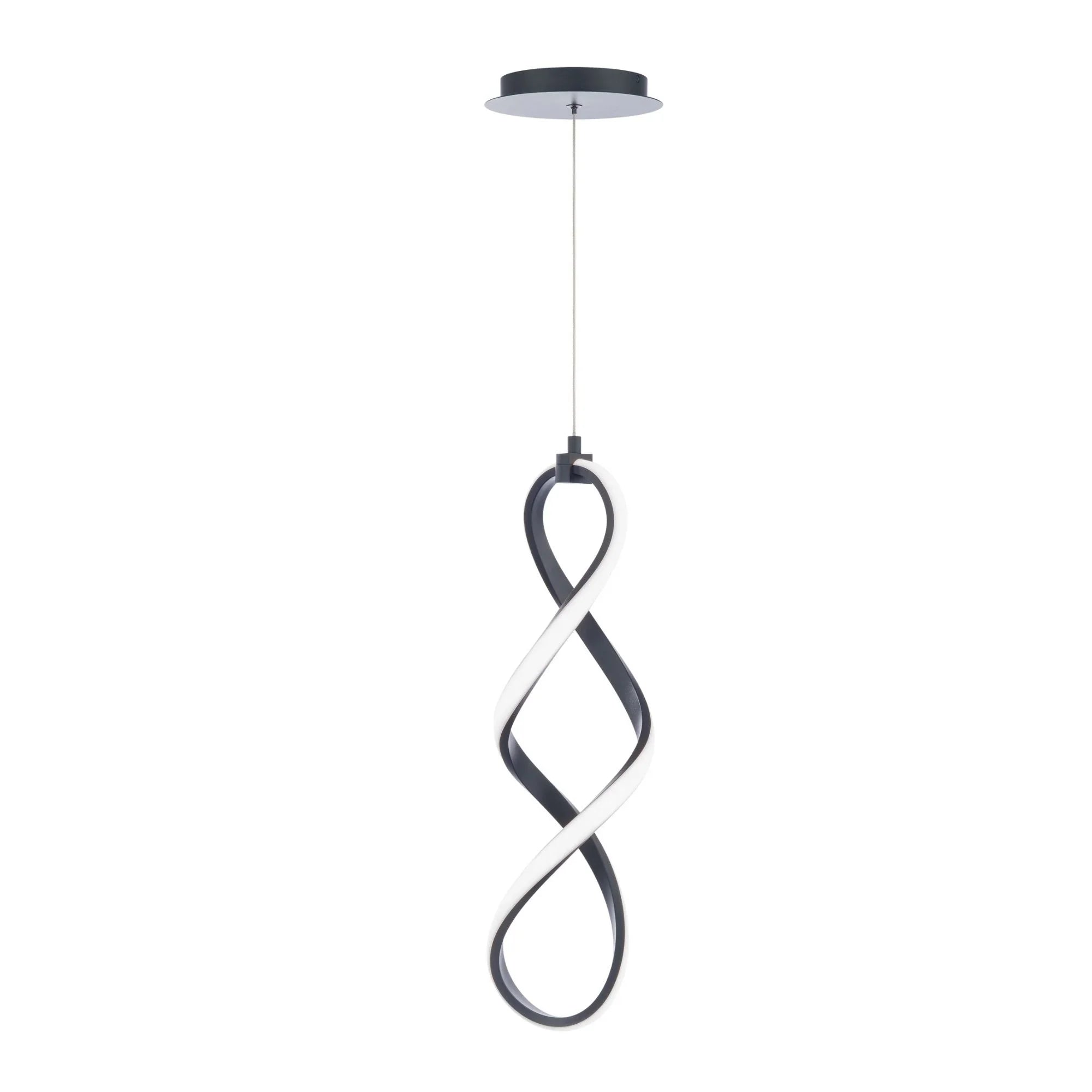 Interlace 21" LED Mini Pendant, Black Finish
