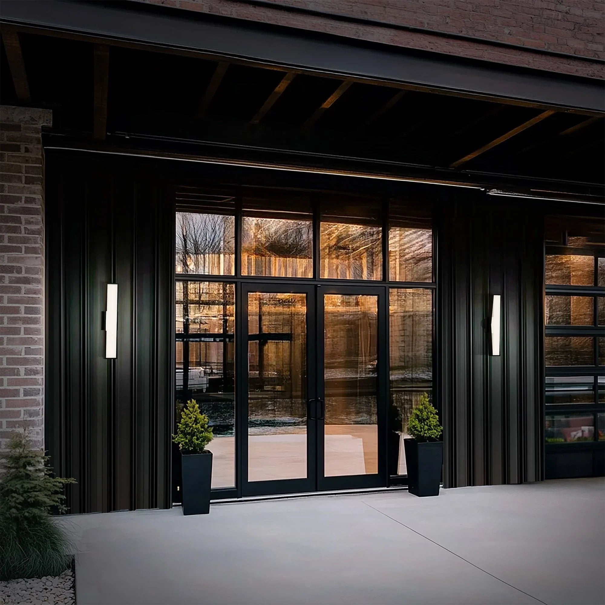 Jordan 24" LED Outdoor Wall Sconce, 4CCT, Black Finish