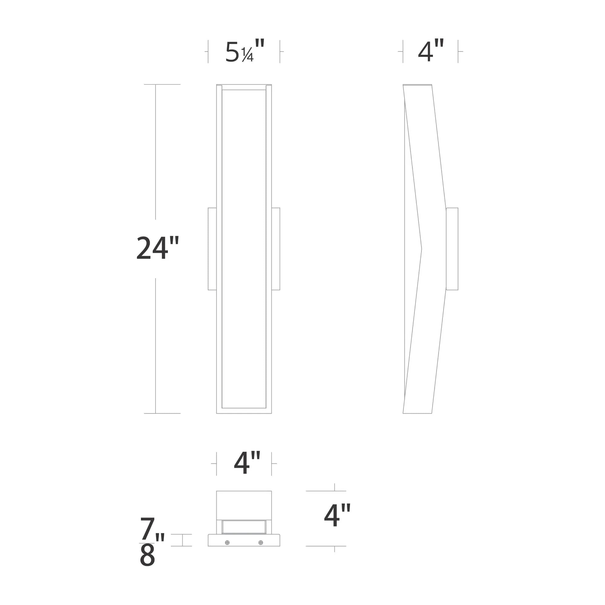 Jordan 24" LED Outdoor Wall Sconce, 4CCT, Black Finish