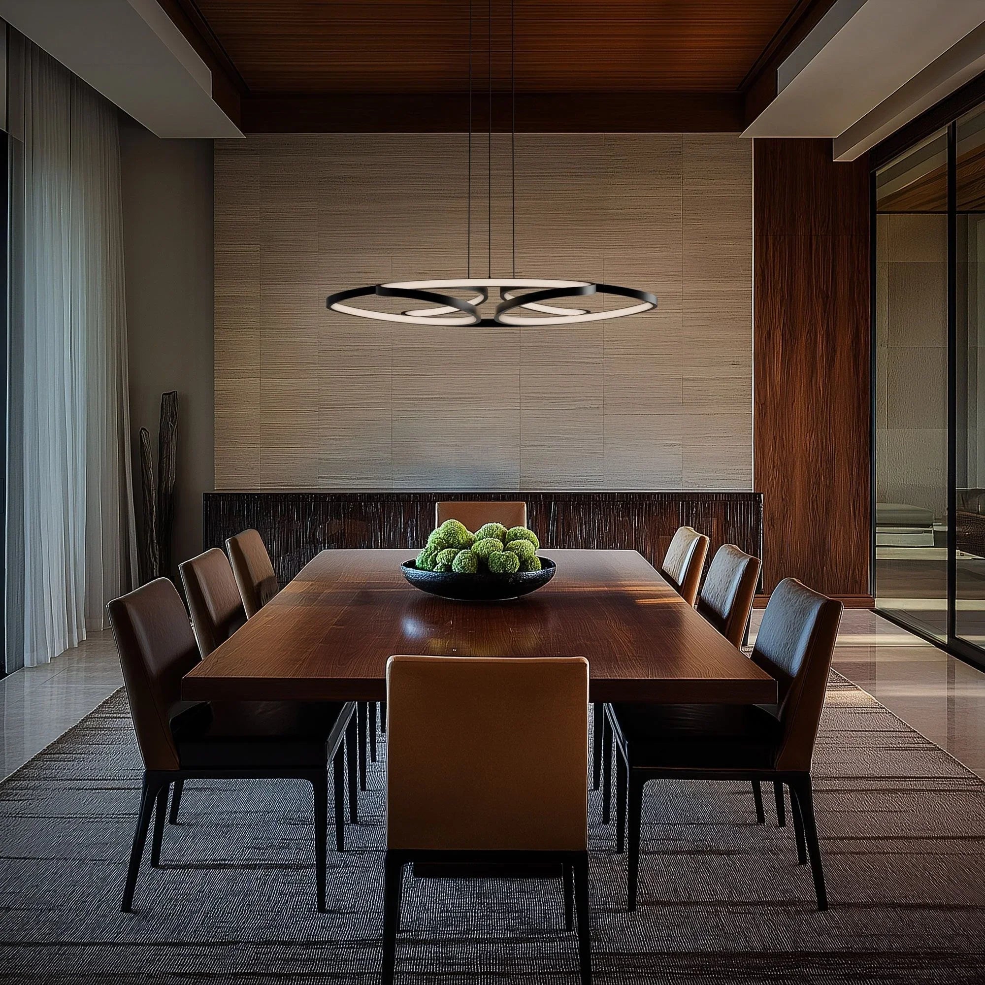 Klover 32" LED Pendant, 4CCT, Black Finish