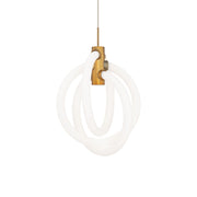Knot 13" LED Mini Pendant, 4CCT, Aged Brass Finish