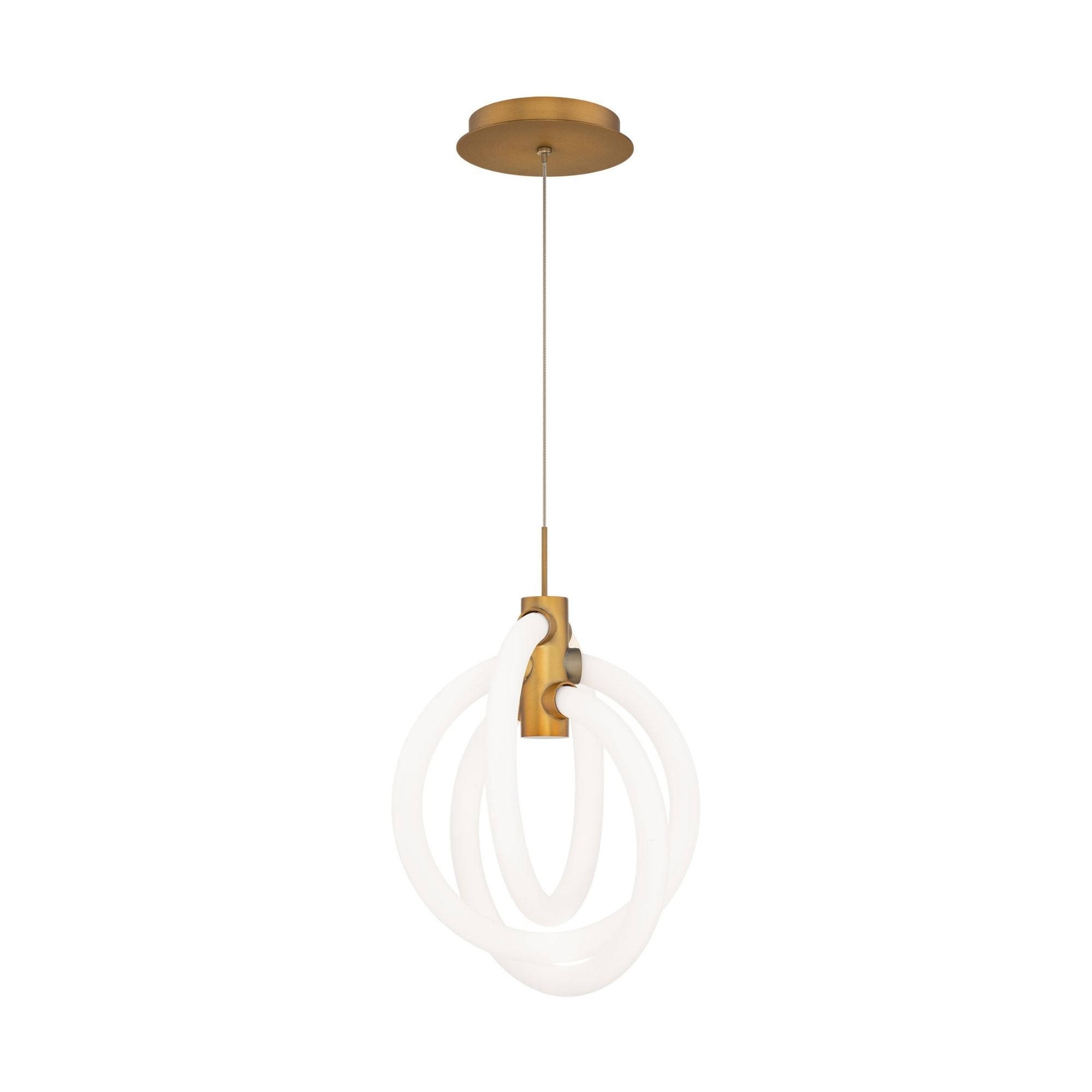 Knot 13" LED Mini Pendant, 4CCT, Aged Brass Finish