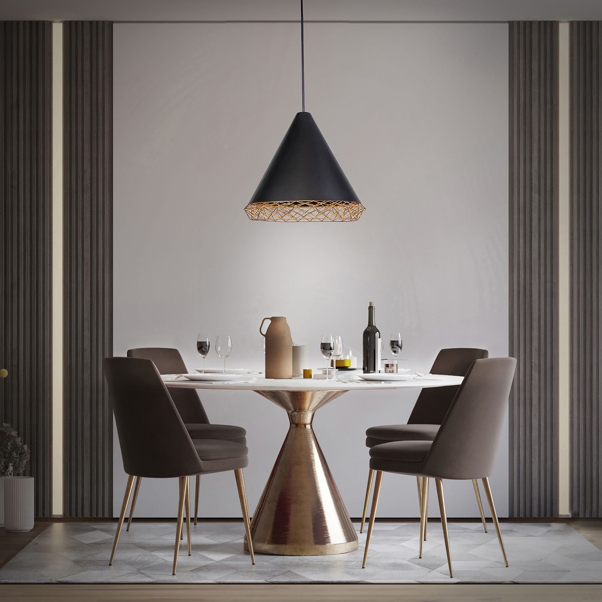Lacey 22 in. LED Pendant Light Black finish