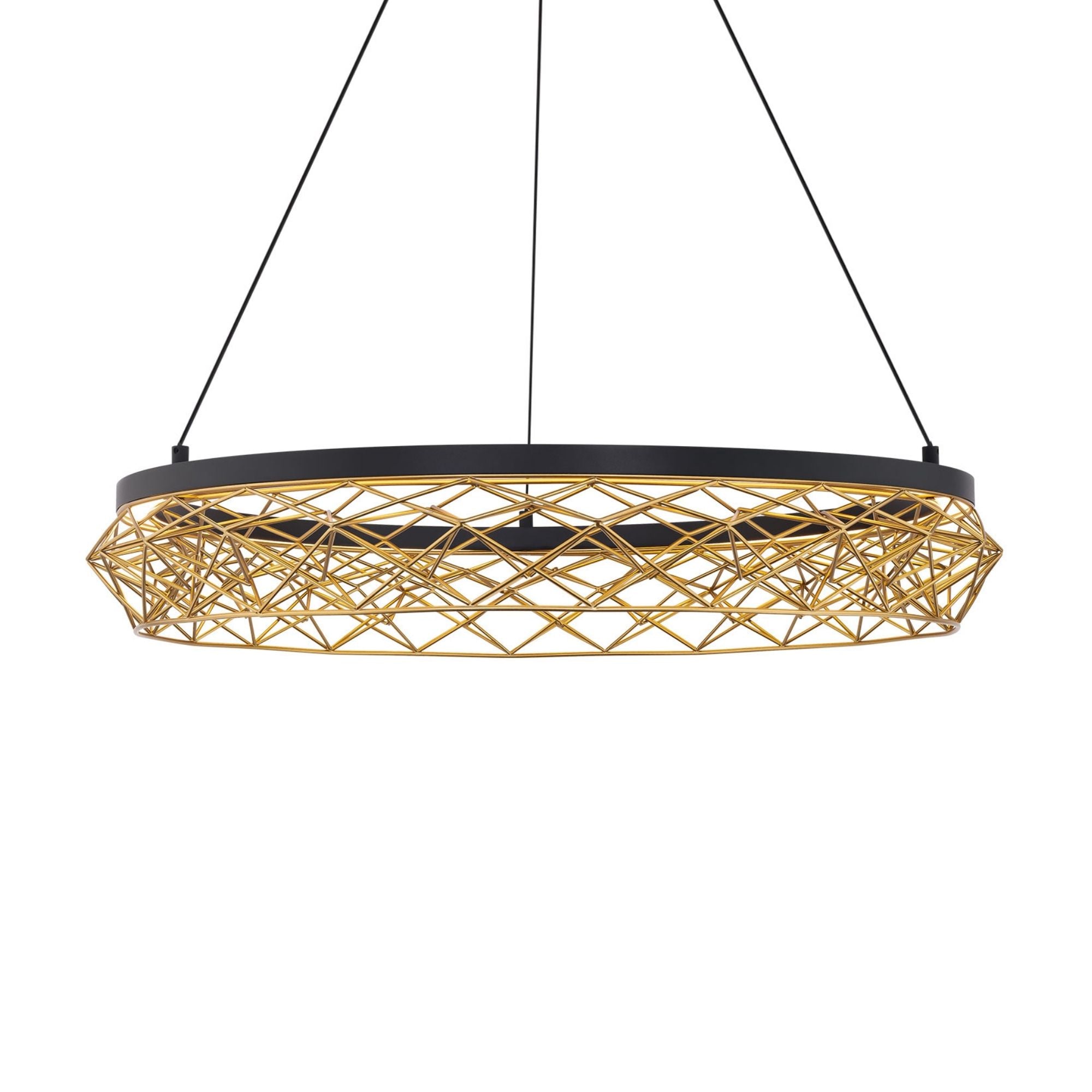 Lacey 27" LED Pendant, Black/Gold Finish