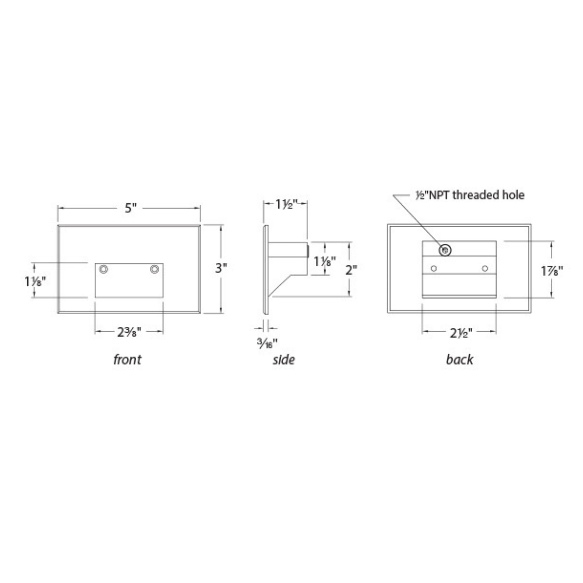 5" Wide LED Step and Wall Light, Graphite on Aluminum Finish, 2700K