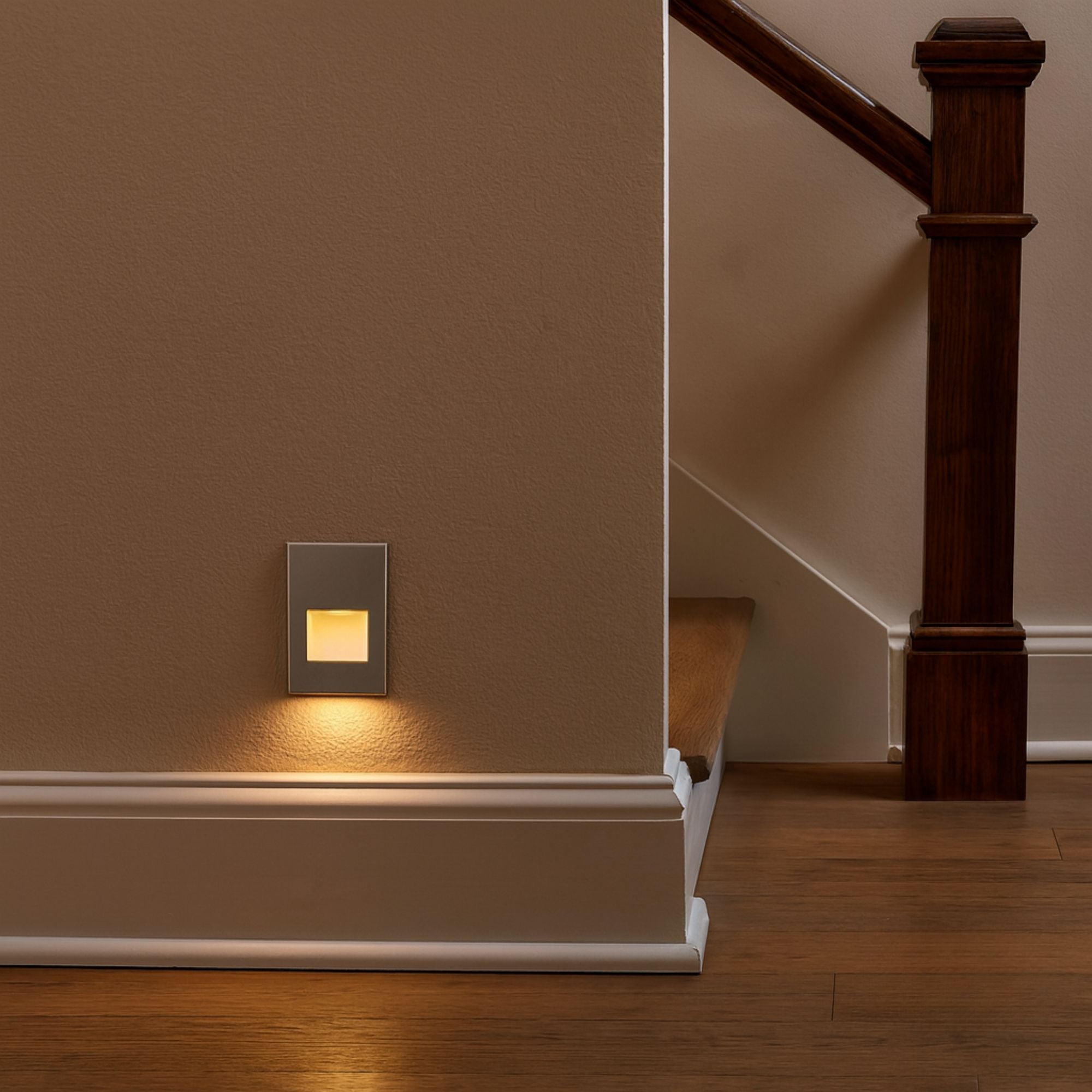 5" High LED Step and Wall Light, Brushed Nickel Finish, 2700K