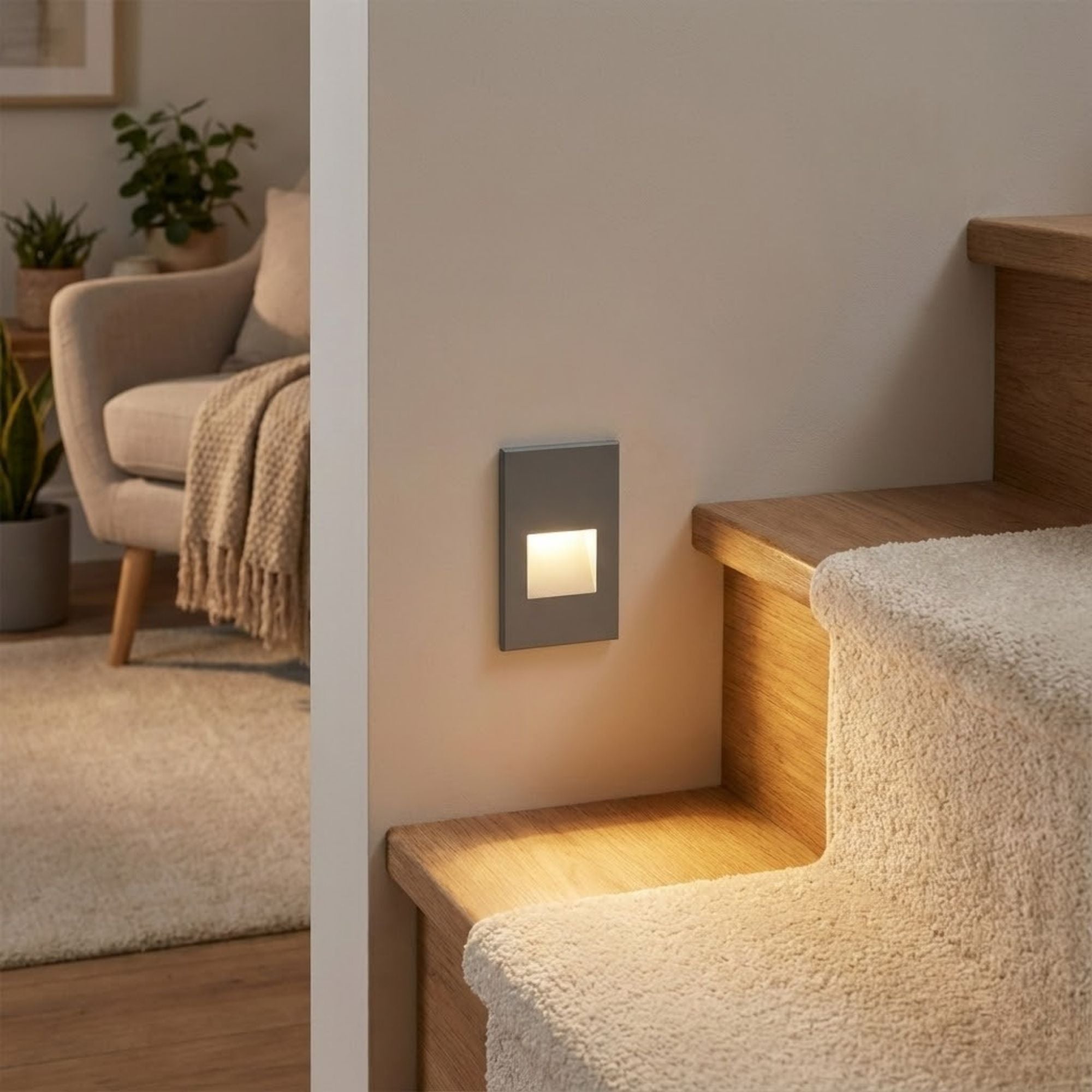 5" High LED Step and Wall Light, Graphite on Aluminum Finish, 2700K