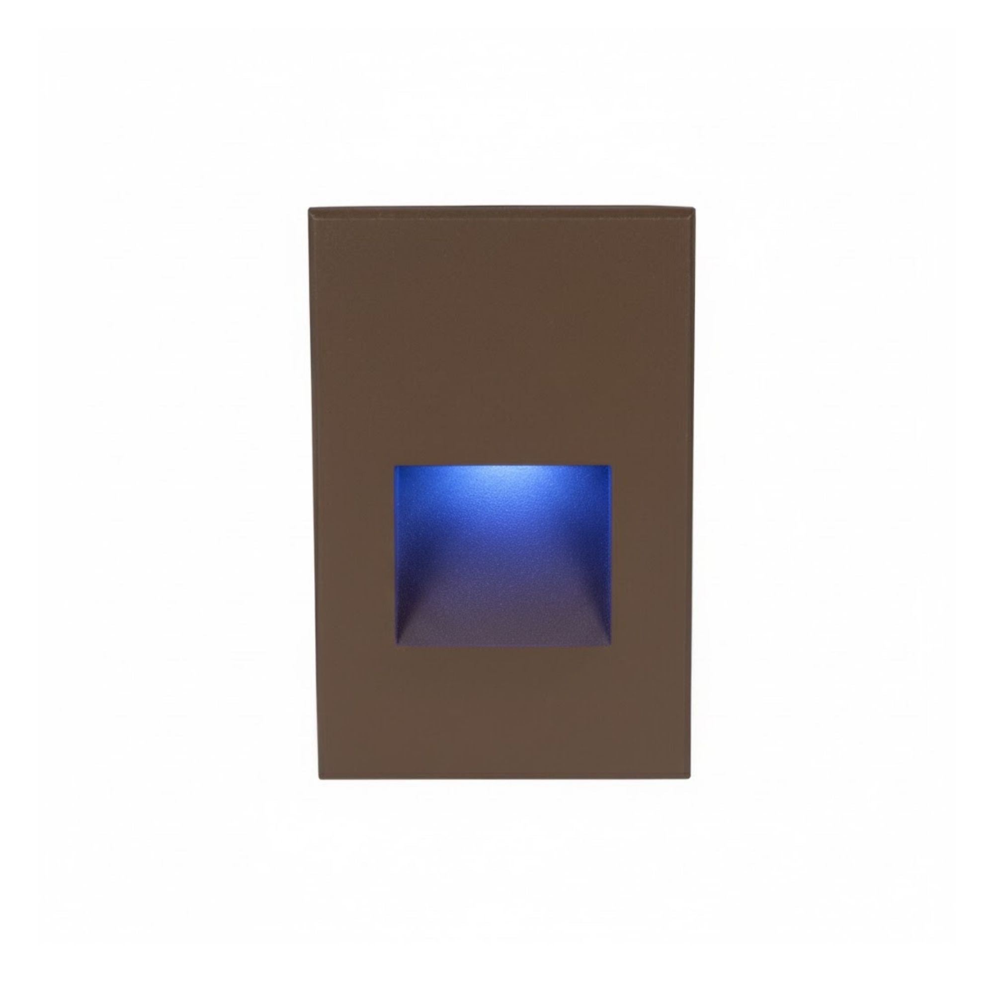 5" High LED Step and Wall Light, Bronze on Aluminum Finish, Blue