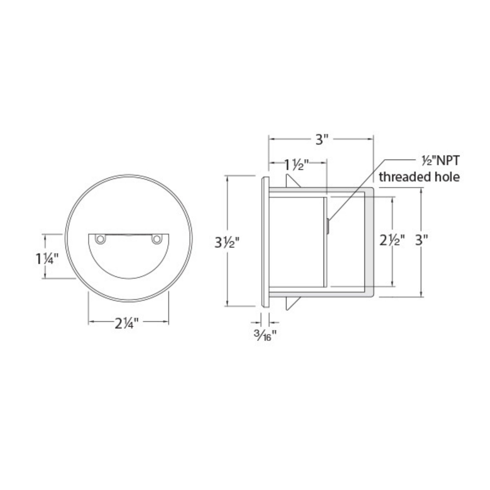 3" Circular Scoop LED Step and Wall Light, Brushed Nickel Finish, 3000K