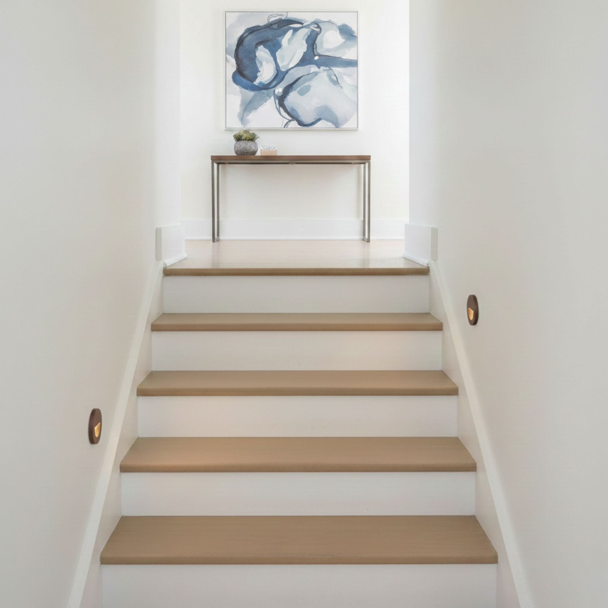 3" Circular Scoop LED Step and Wall Light, Bronze on Aluminum Finish, 3000K