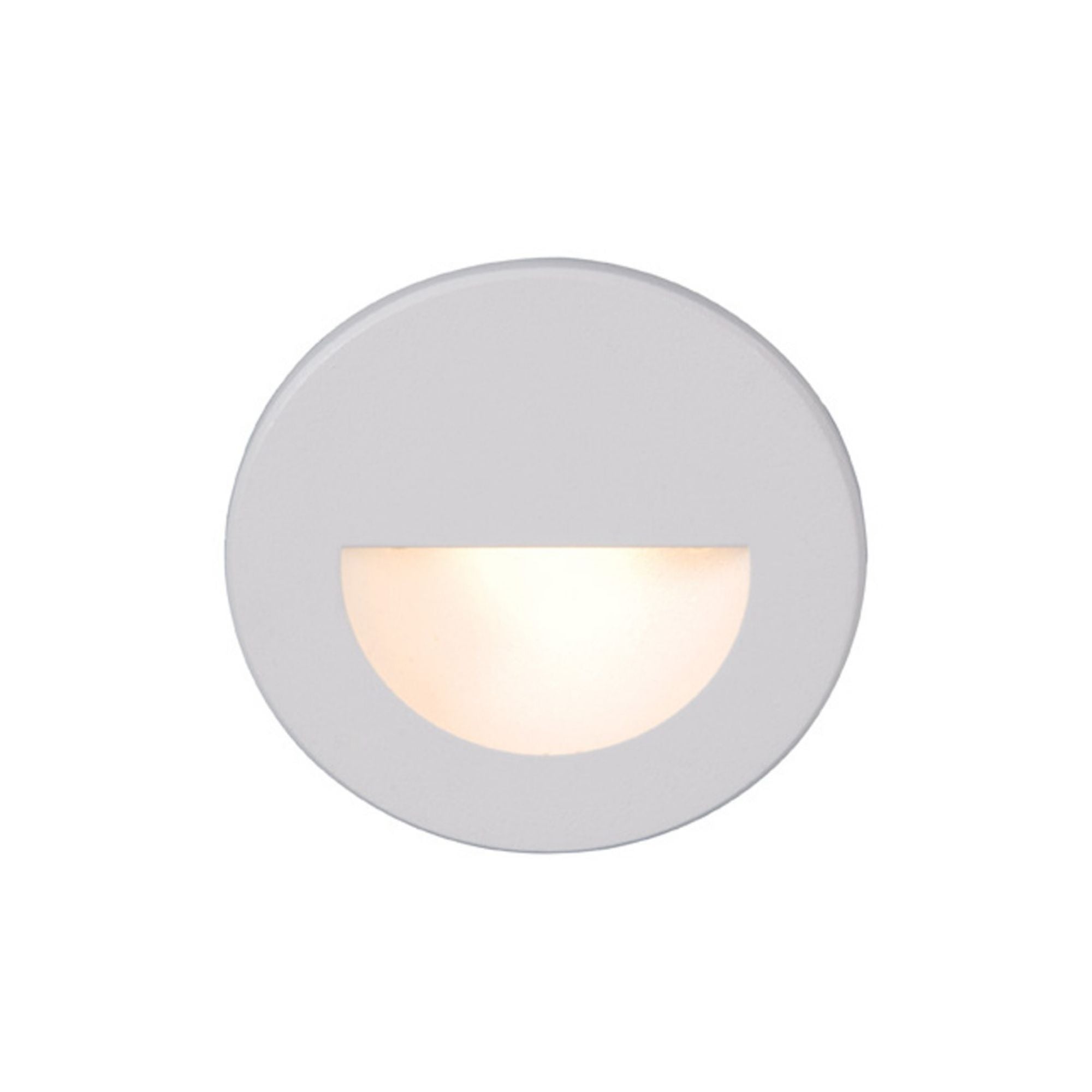 3" Circular Scoop LED Step and Wall Light, White on Aluminum Finish, 3000K