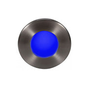 3.5" Round LED Step and Wall Light, Brushed Nickel Finish, Blue
