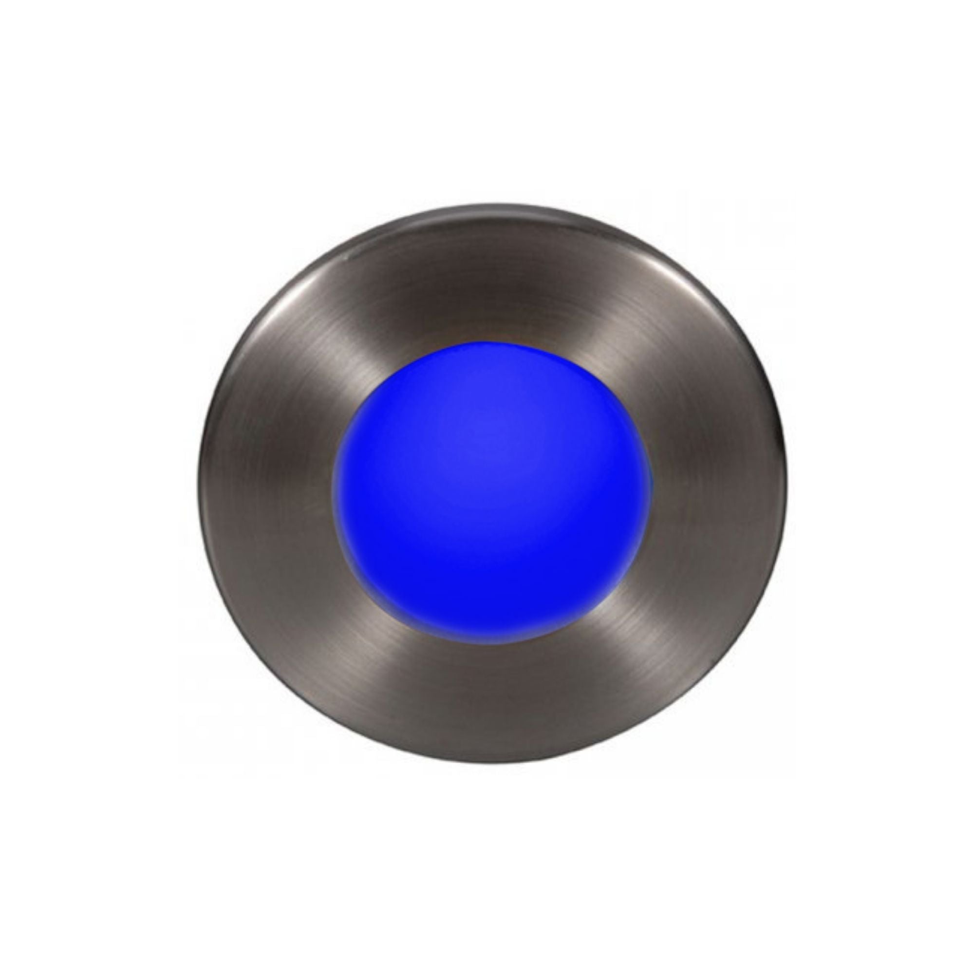 3.5" Round LED Step and Wall Light, Brushed Nickel Finish, Blue