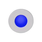 3.5" Round LED Step and Wall Light, White on Aluminum Finish, Blue