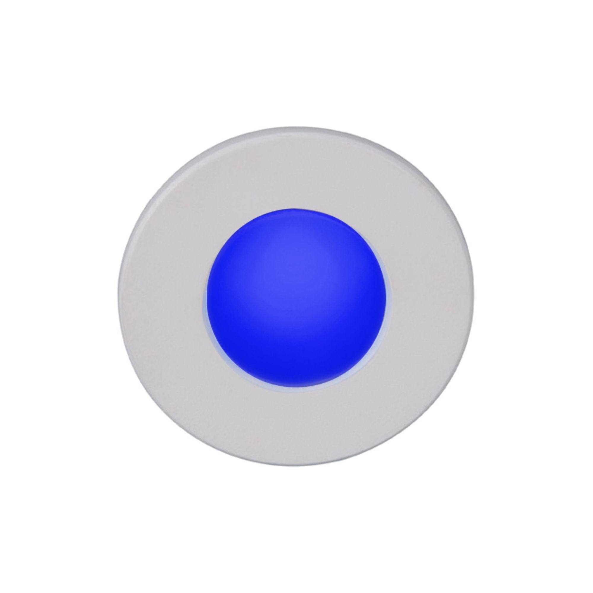3.5" Round LED Step and Wall Light, White on Aluminum Finish, Blue