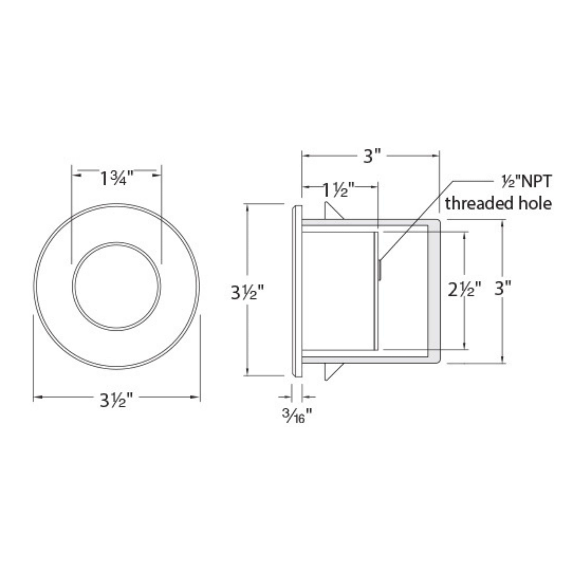 3.5" Round LED Step and Wall Light, White on Aluminum Finish, Blue