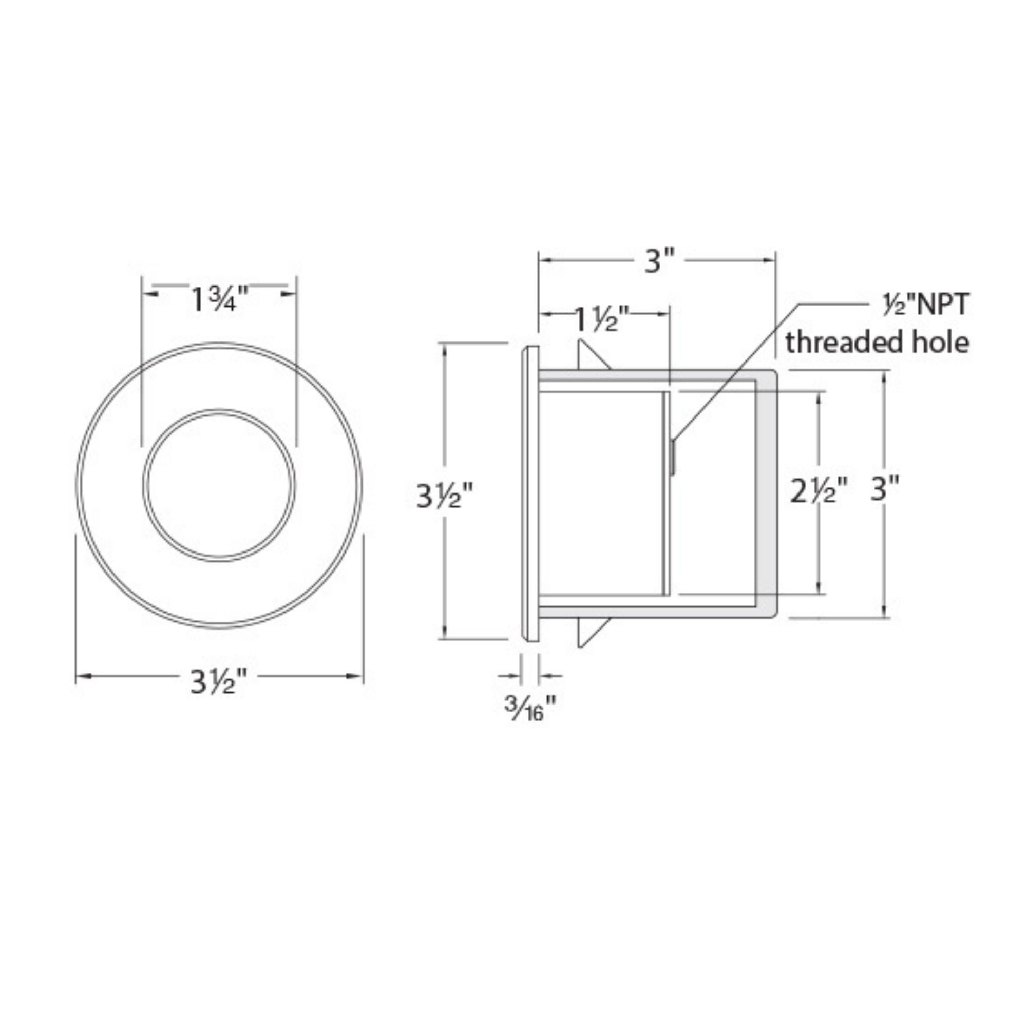 3.5" Round LED Step and Wall Light, Brushed Nickel Finish, 3000K