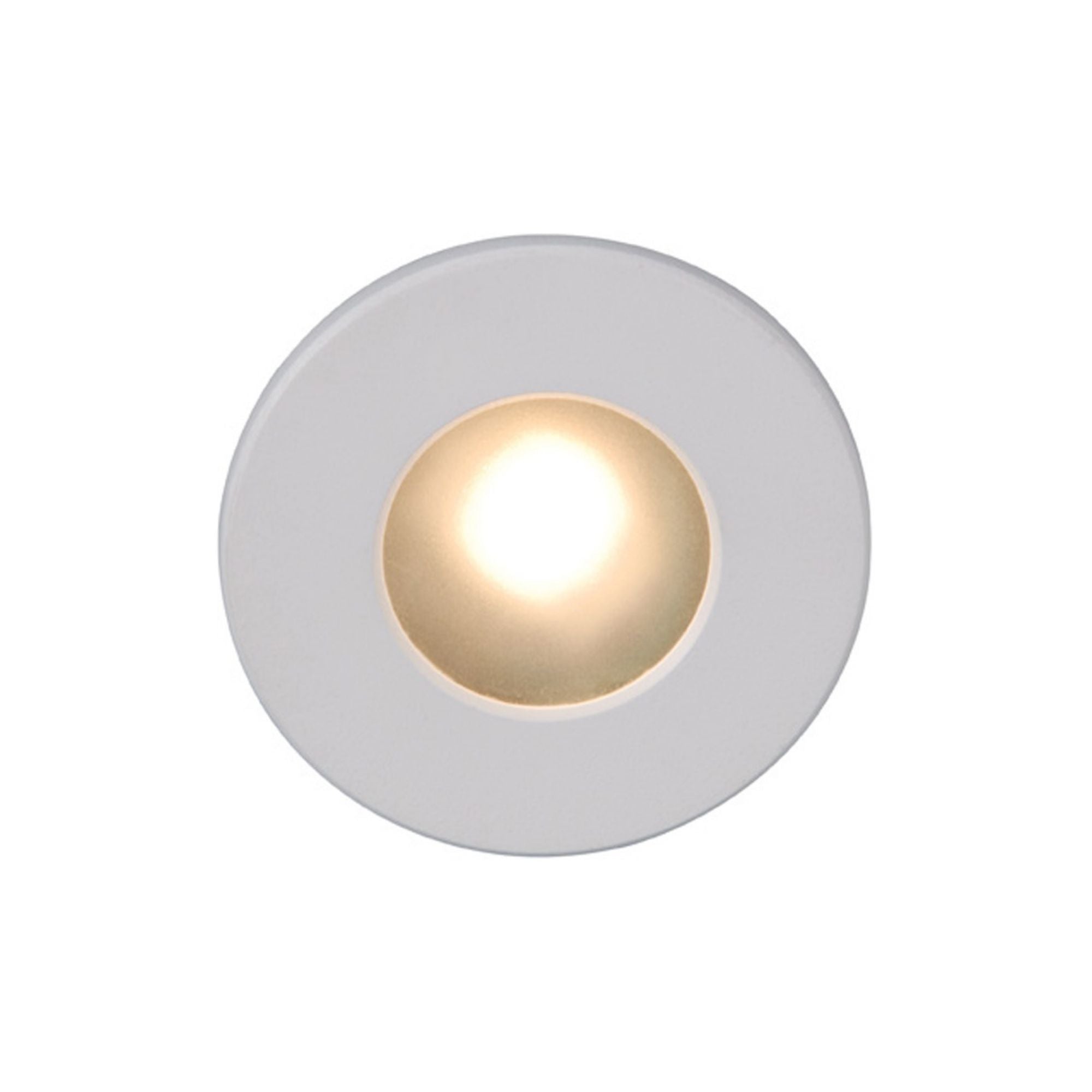 3.5" Round LED Step and Wall Light, White on Aluminum Finish, 3000K
