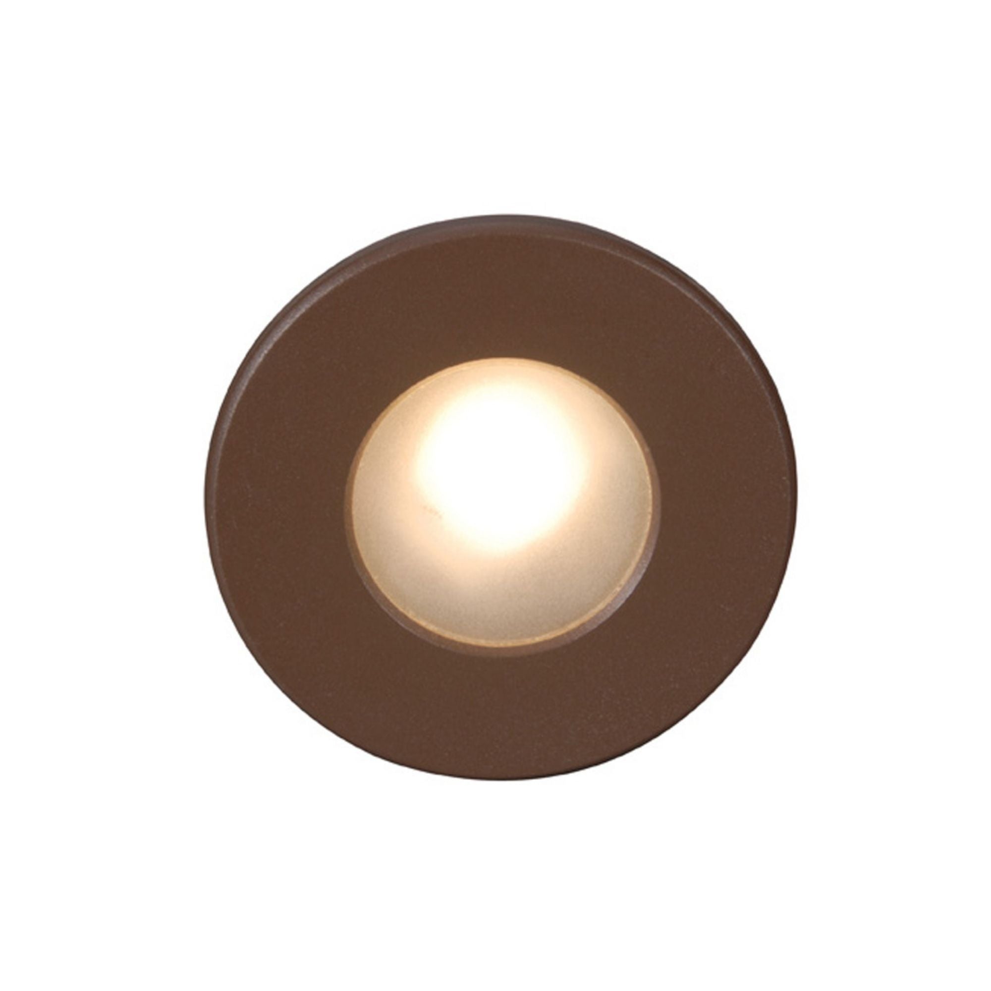 3" Circular Scoop LED Step and Wall Light, Bronze on Aluminum Finish, Red