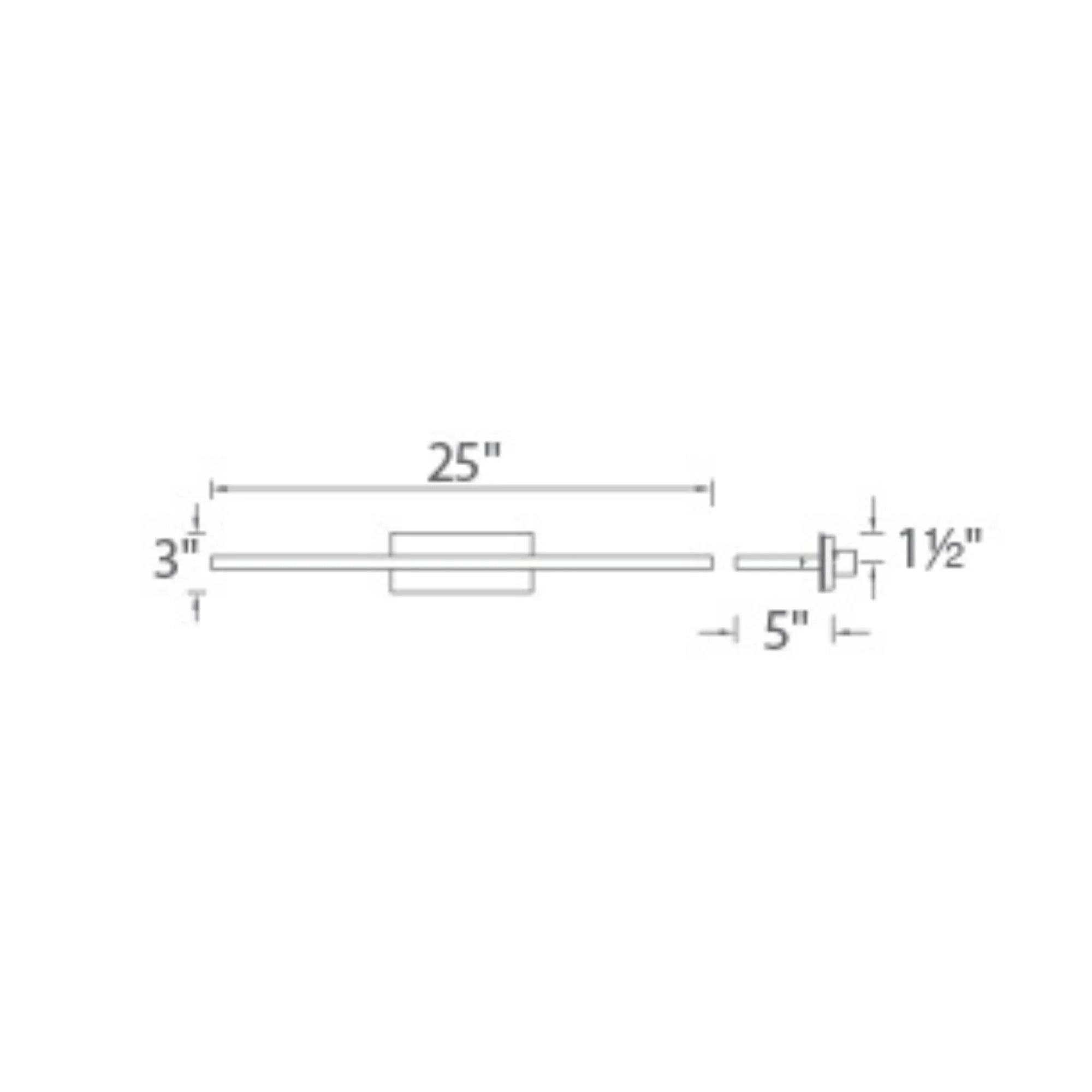 Level 25" LED Bathroom Vanity, Brushed Aluminum Finish
